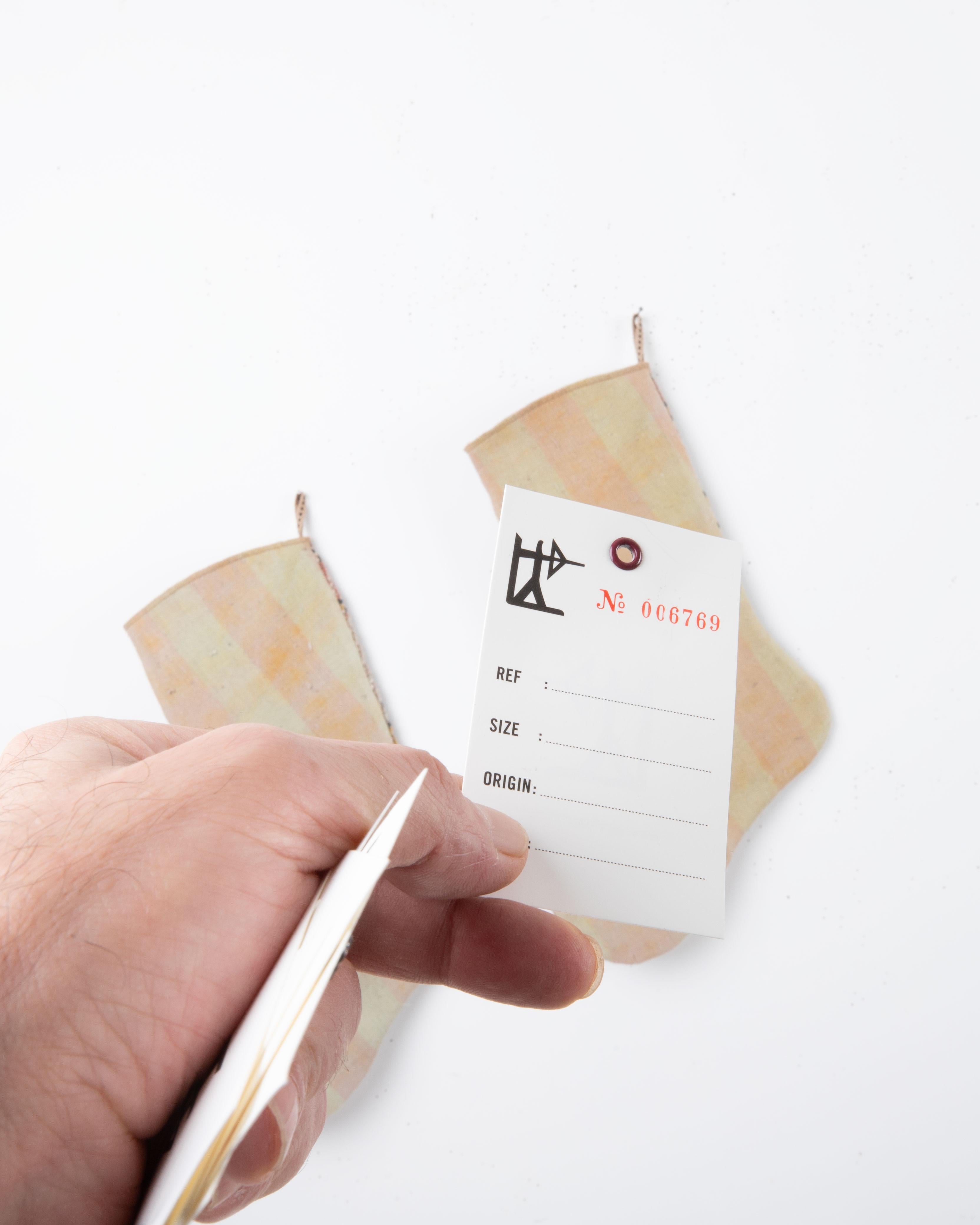 Turkish A Set of 2 Vintage Anatolian Rug Christmas stockings For Sale