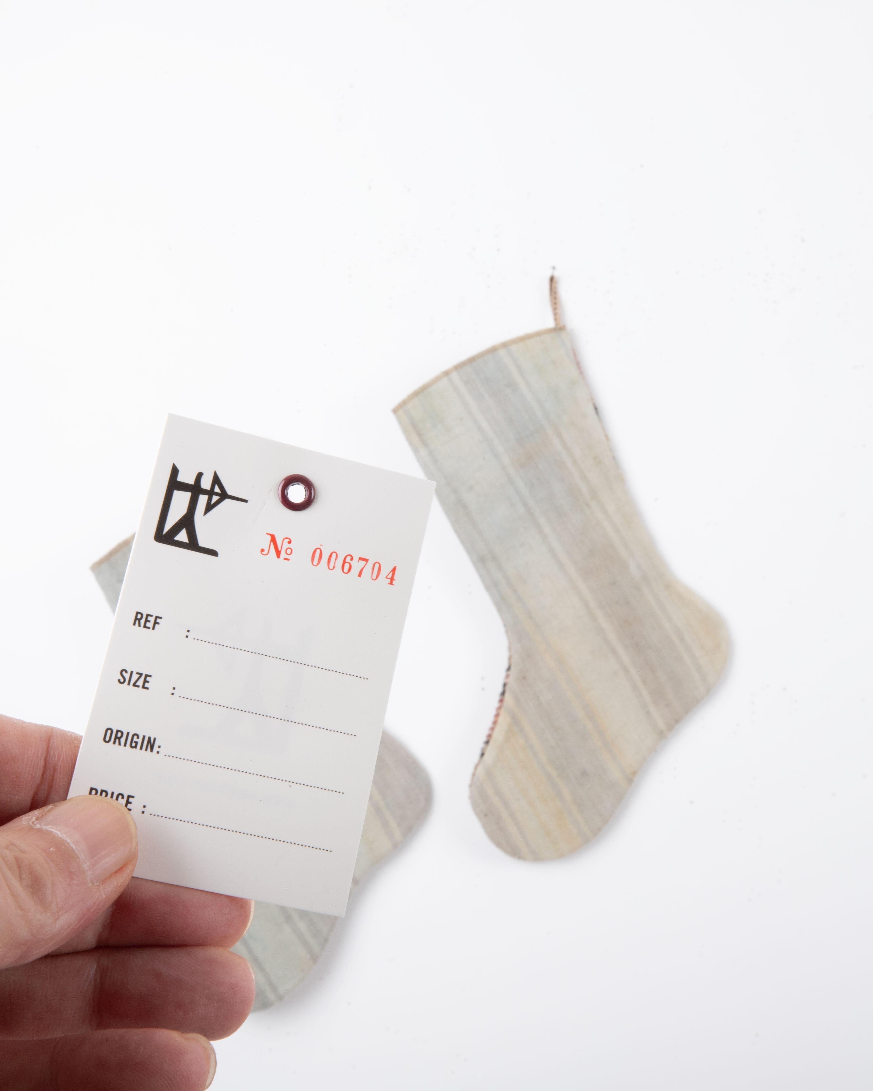 Turkish A Set of 2 Vintage Anatolian Rug Christmas stockings For Sale