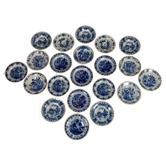 Set of 21 Dutch Delft Plates Made, circa 1770-1810