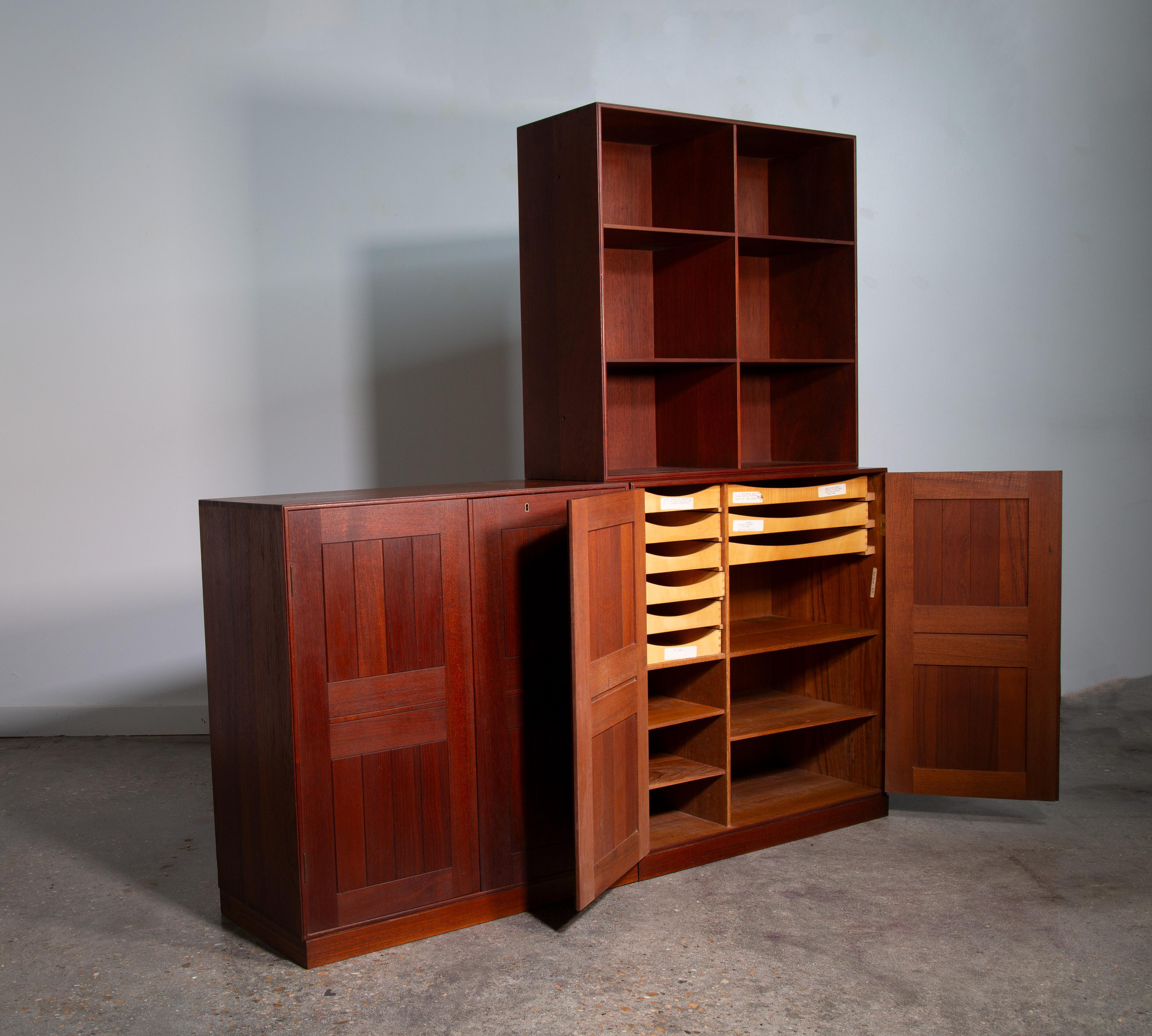 A set of 3 Cabinets by Mogens Koch for Rud Rasmussen in Teak Danish mid century  In Good Condition For Sale In Virginia Beach, VA