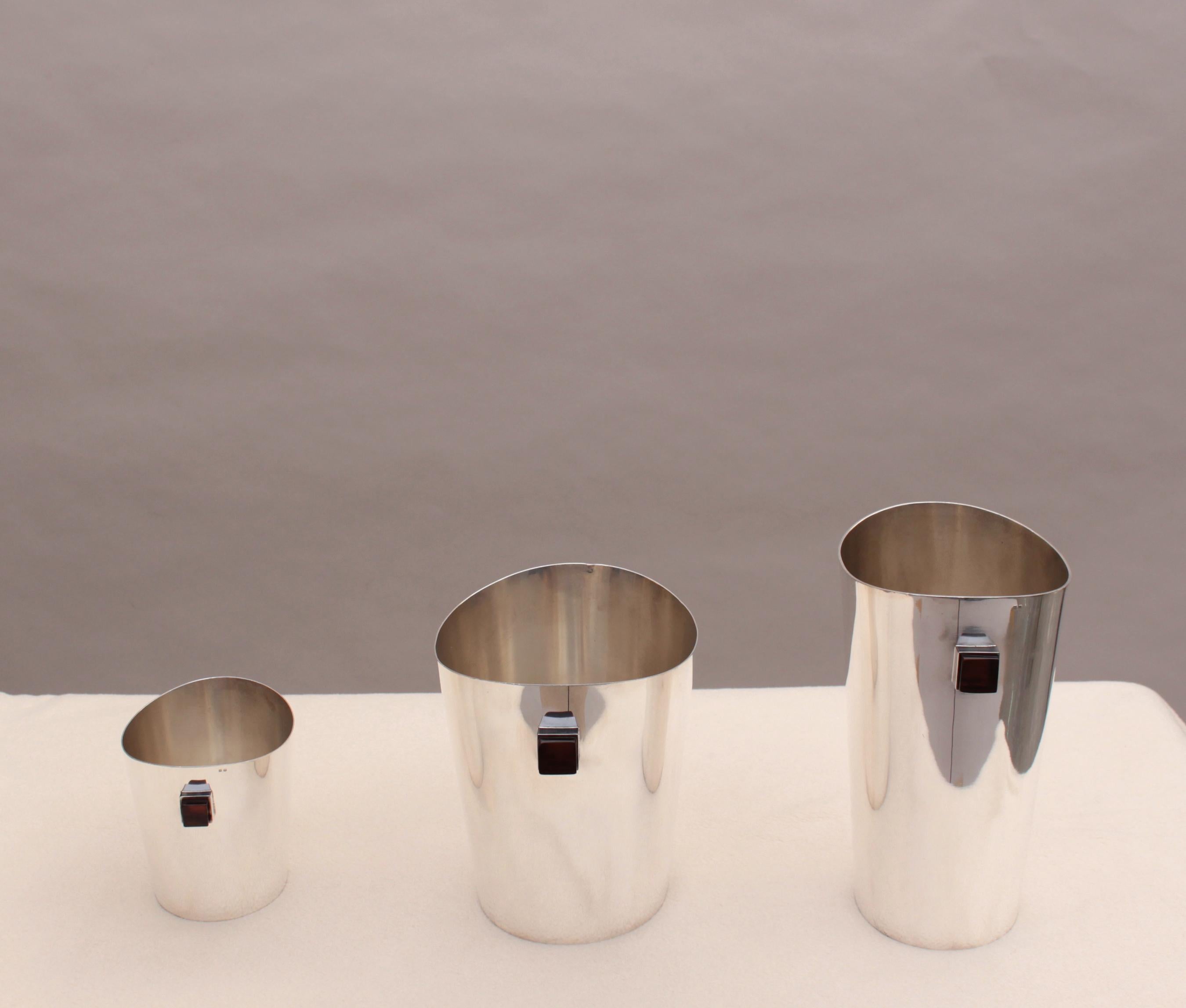 A set of 3 Fine 1970s Silver Plated Buckets For Sale 10