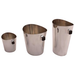 Vintage A set of 3 Fine 1970s Silver Plated Buckets