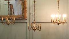 A Set of 3 French Gilded Brass Chandeliers  These are good quality pieces