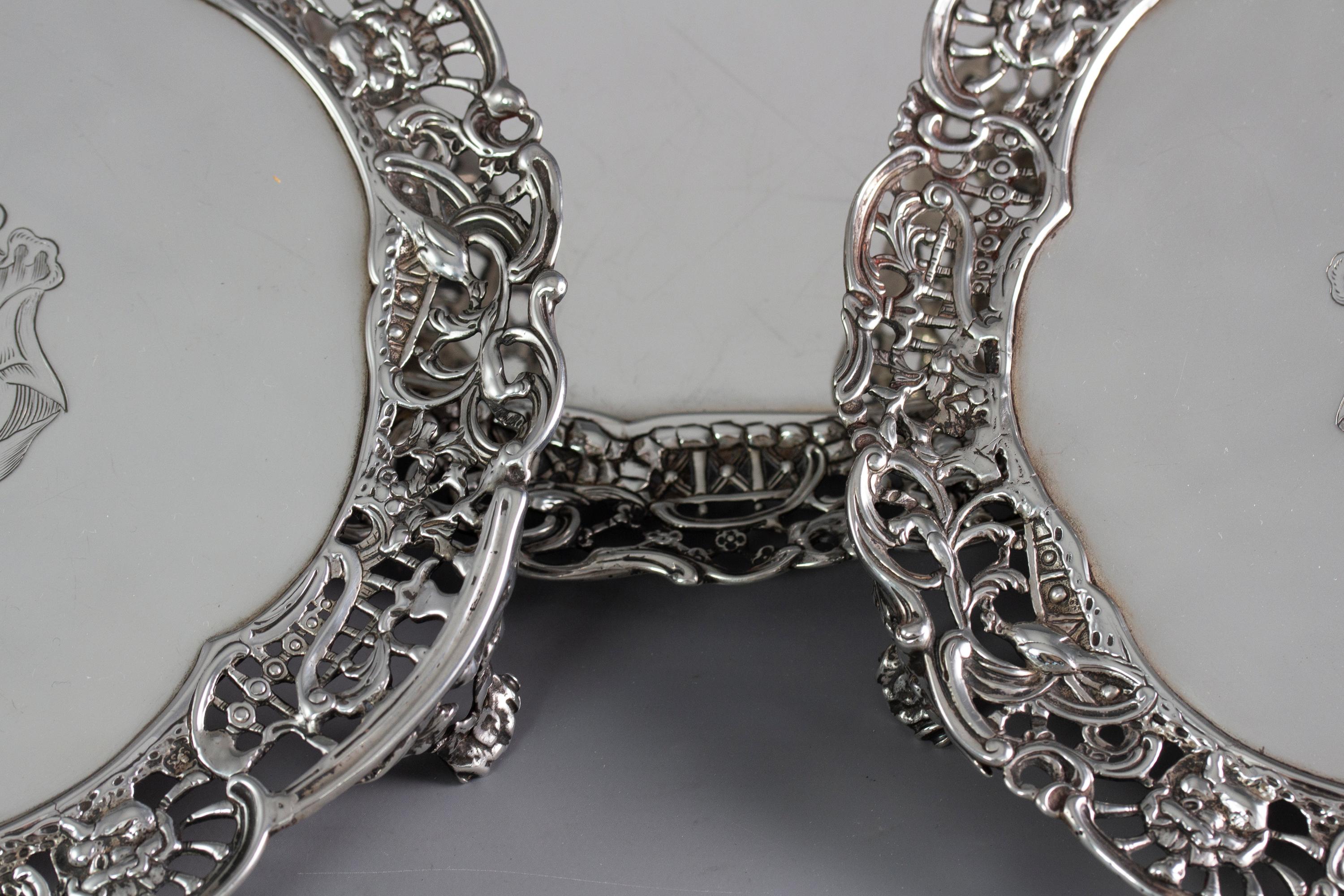 Set of 3 George III Silver Salvers or Trays, London 1762 by Richard Rugg For Sale 5