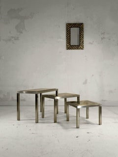 A Set of 3 GIGOGNE SIDE TABLES by GUY LEFEVRE for MAISON JANSEN, France 1970