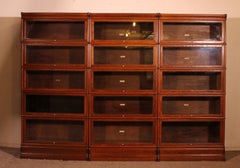 A Set Of 3 Globe Wernicke Oak Bookcases -19th Century