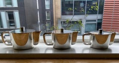 Set of 3 Graduating Gio Ponti Teapots Designed for the VI Triennale, Krupp
