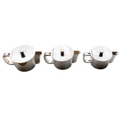 Set of 3 Graduating Gio Ponti Teapots Designed for the VI Triennale, Krupp