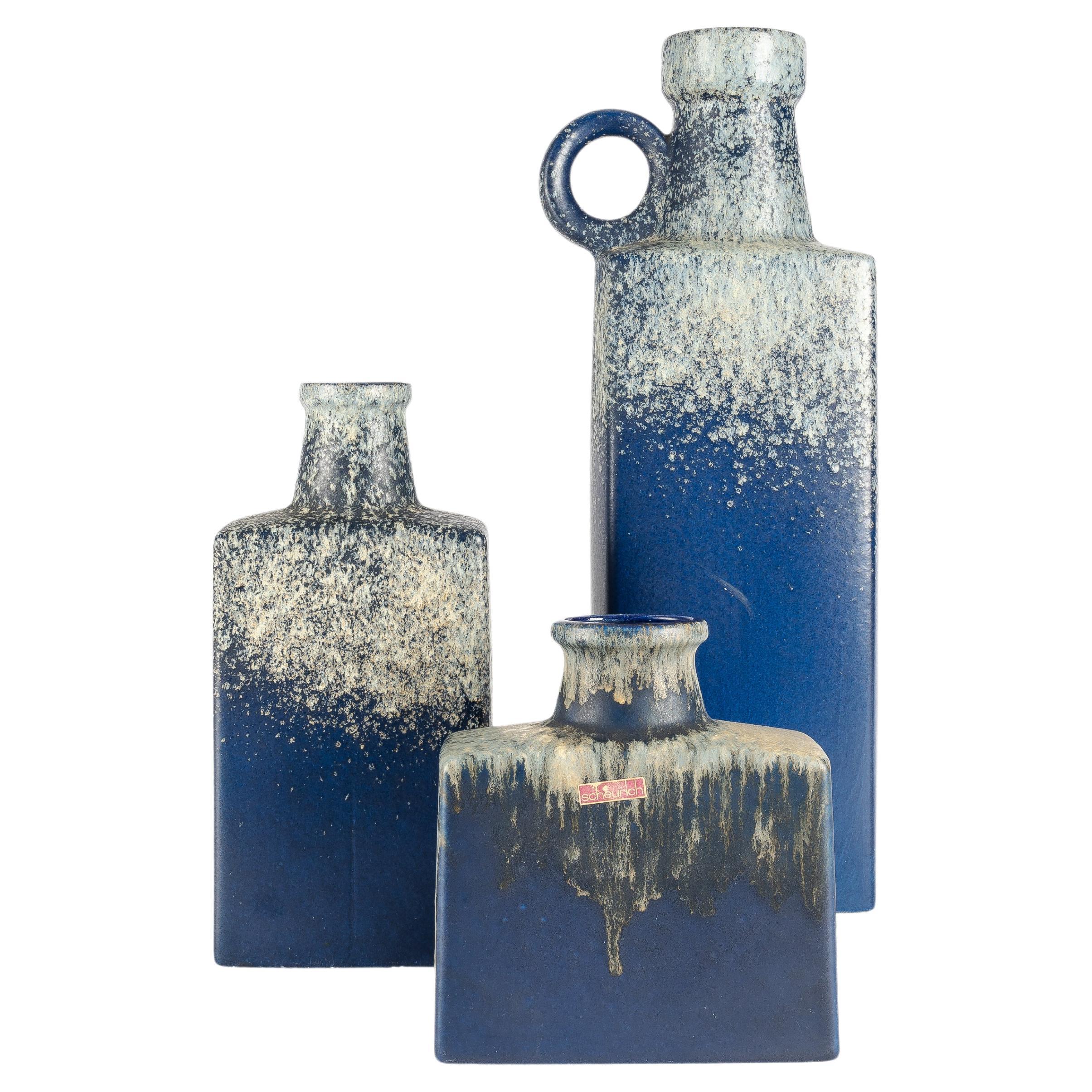 A set of 3 mid-century  Scheurich ceramic vases, West-Germany