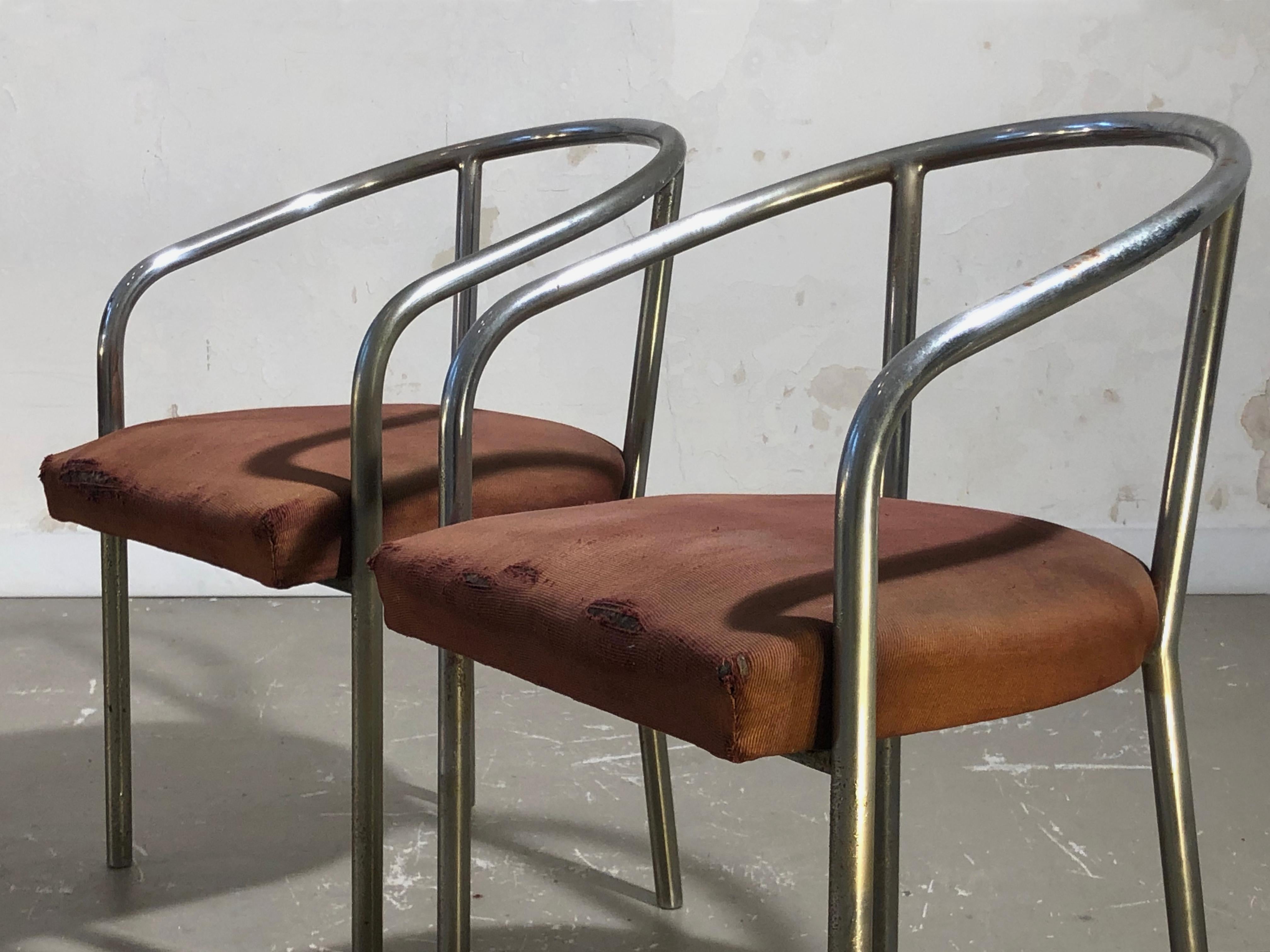 Set von 3 MODERNIST BAUHAUS-Schreibtisch CHAIRS von RENE HERBST, Frankreich 1930 (Moderne) im Angebot