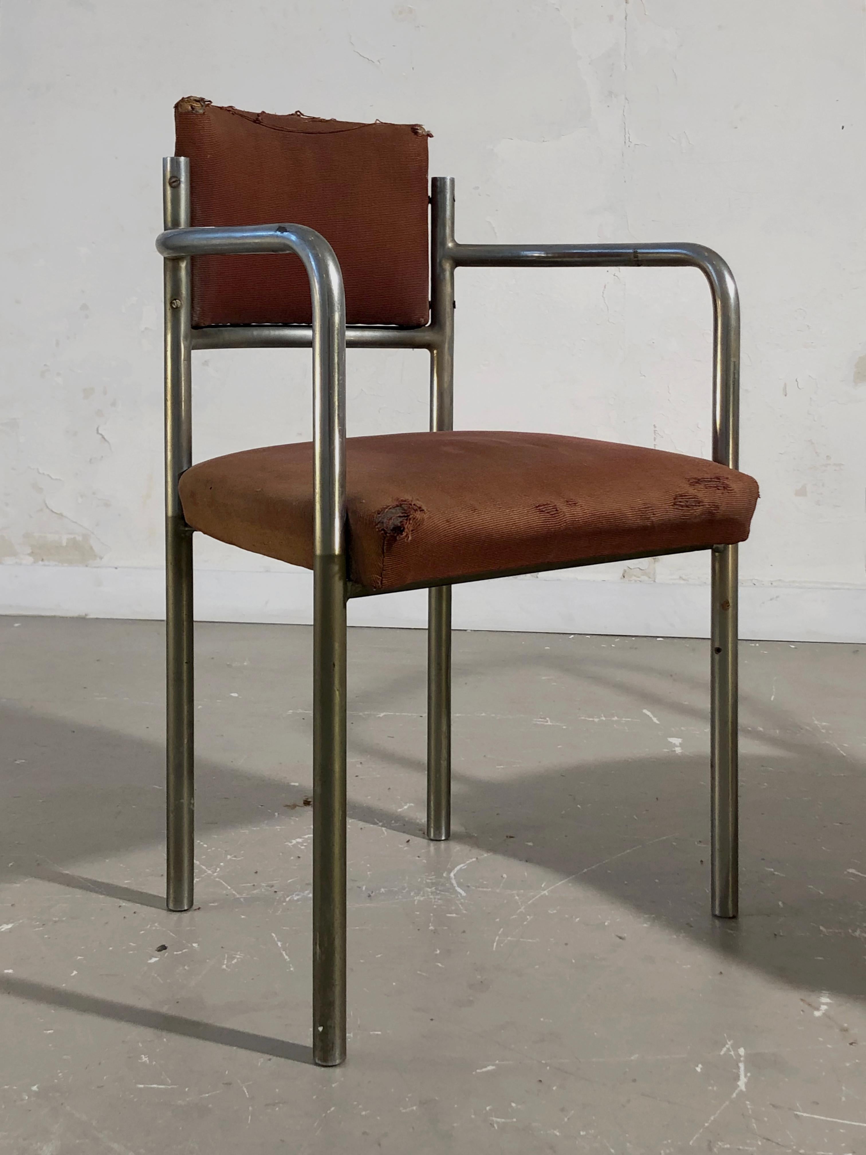 Set von 3 MODERNIST BAUHAUS-Schreibtisch CHAIRS von RENE HERBST, Frankreich 1930 im Zustand „Gut“ im Angebot in PARIS, FR