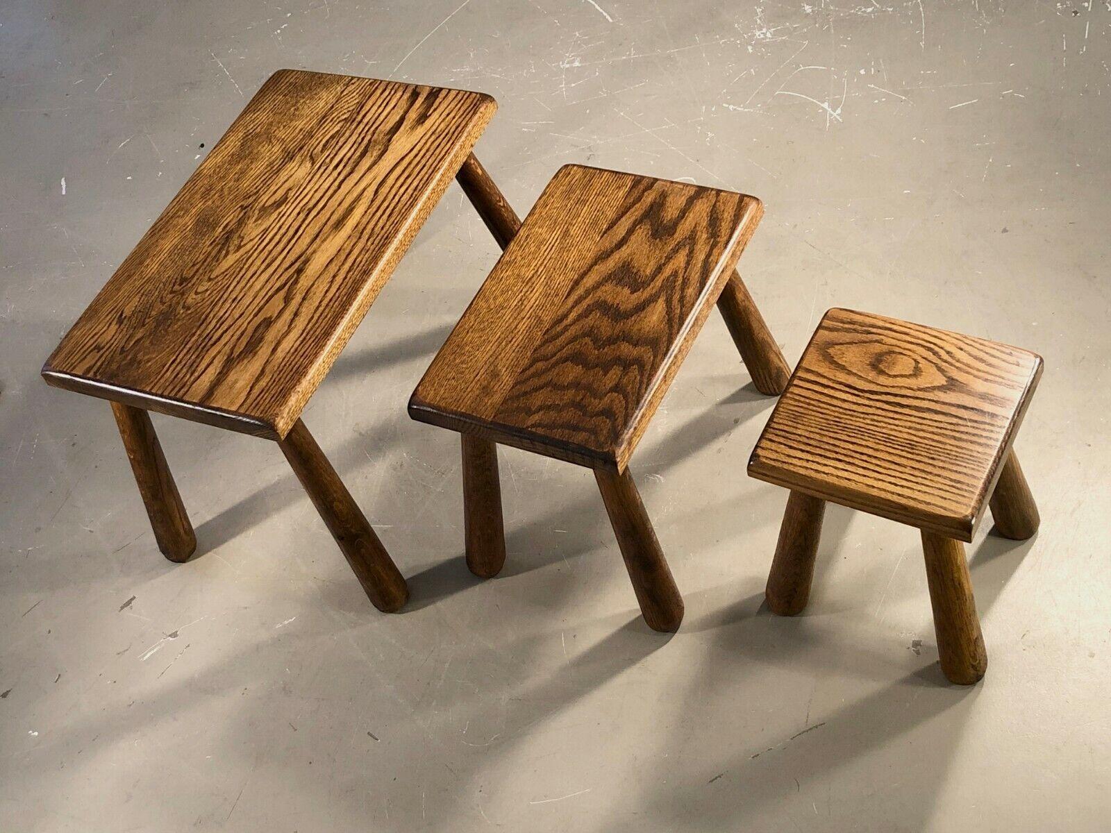 Wood A Set of 3 BRUTALIST RUSTIC-MODERN 