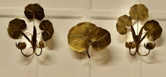 A Set of 3 of French Gilded Brass Wall Lights  These are very pretty set of wall