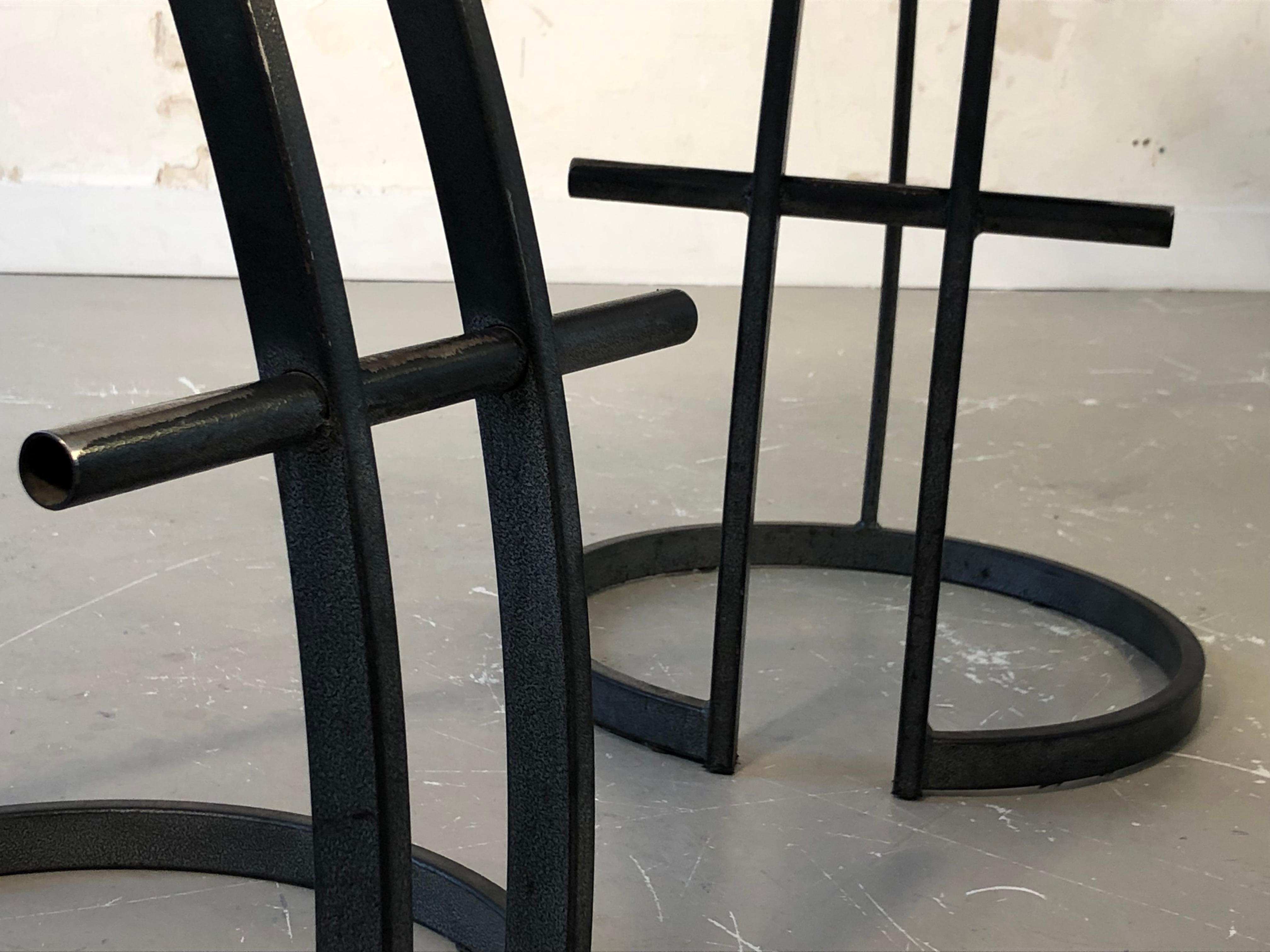Post-Modern A Set of 3 POST-MODERN BAR STOOLS, in the style of MEMPHIS, France 1980 For Sale