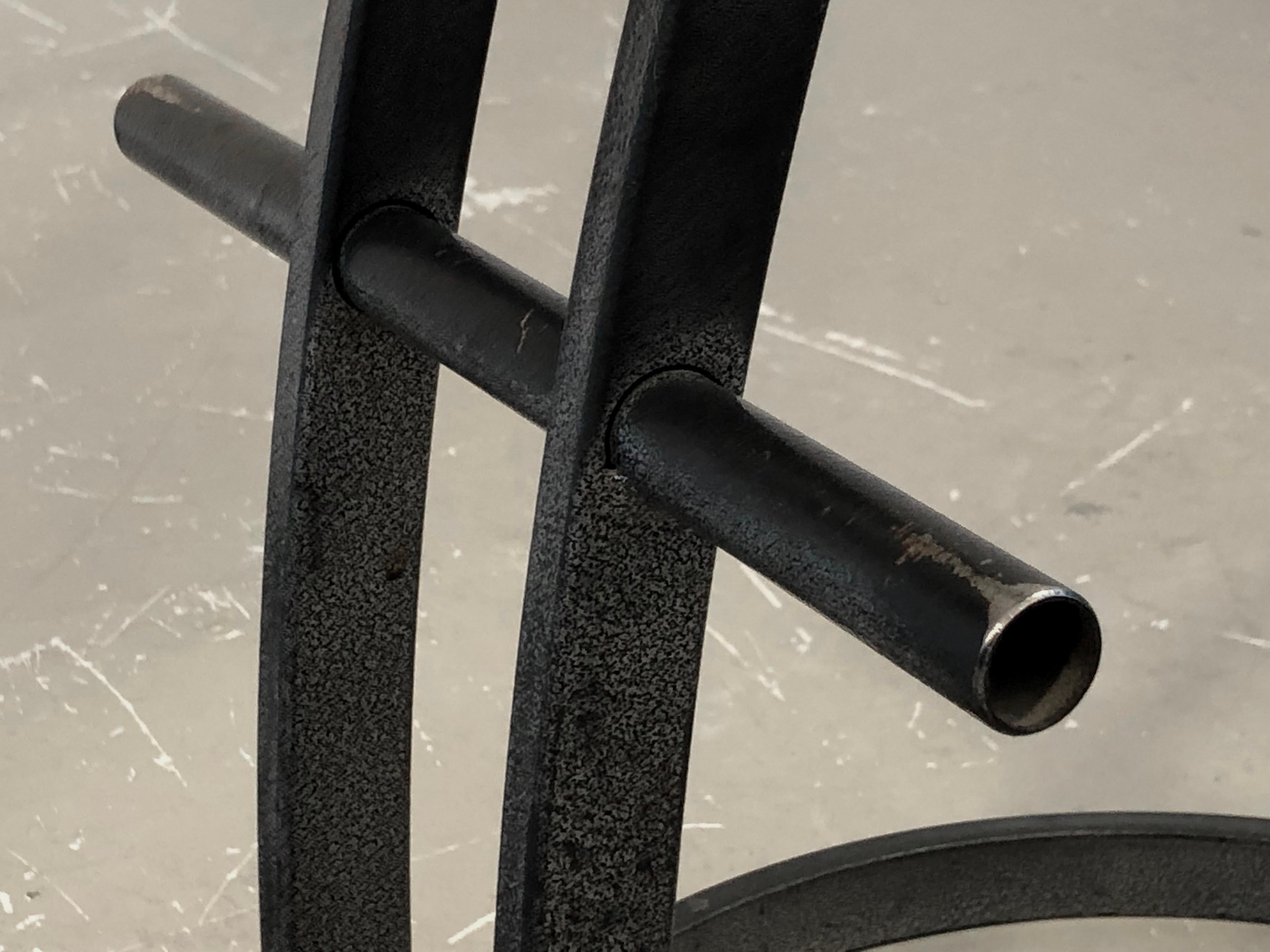 Late 20th Century A Set of 3 POST-MODERN BAR STOOLS, in the style of MEMPHIS, France 1980 For Sale