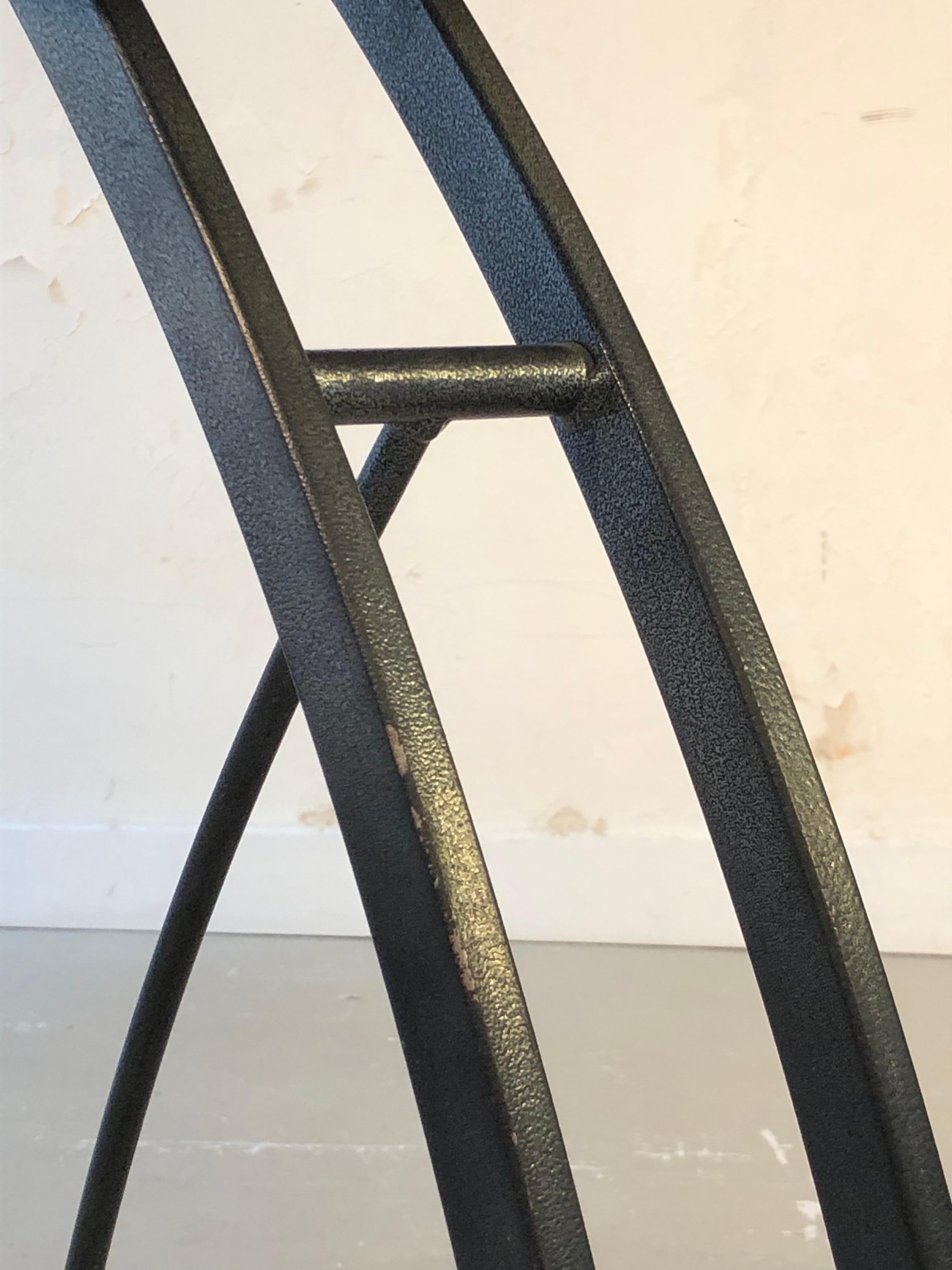 Metal A Set of 3 POST-MODERN BAR STOOLS, in the style of MEMPHIS, France 1980 For Sale