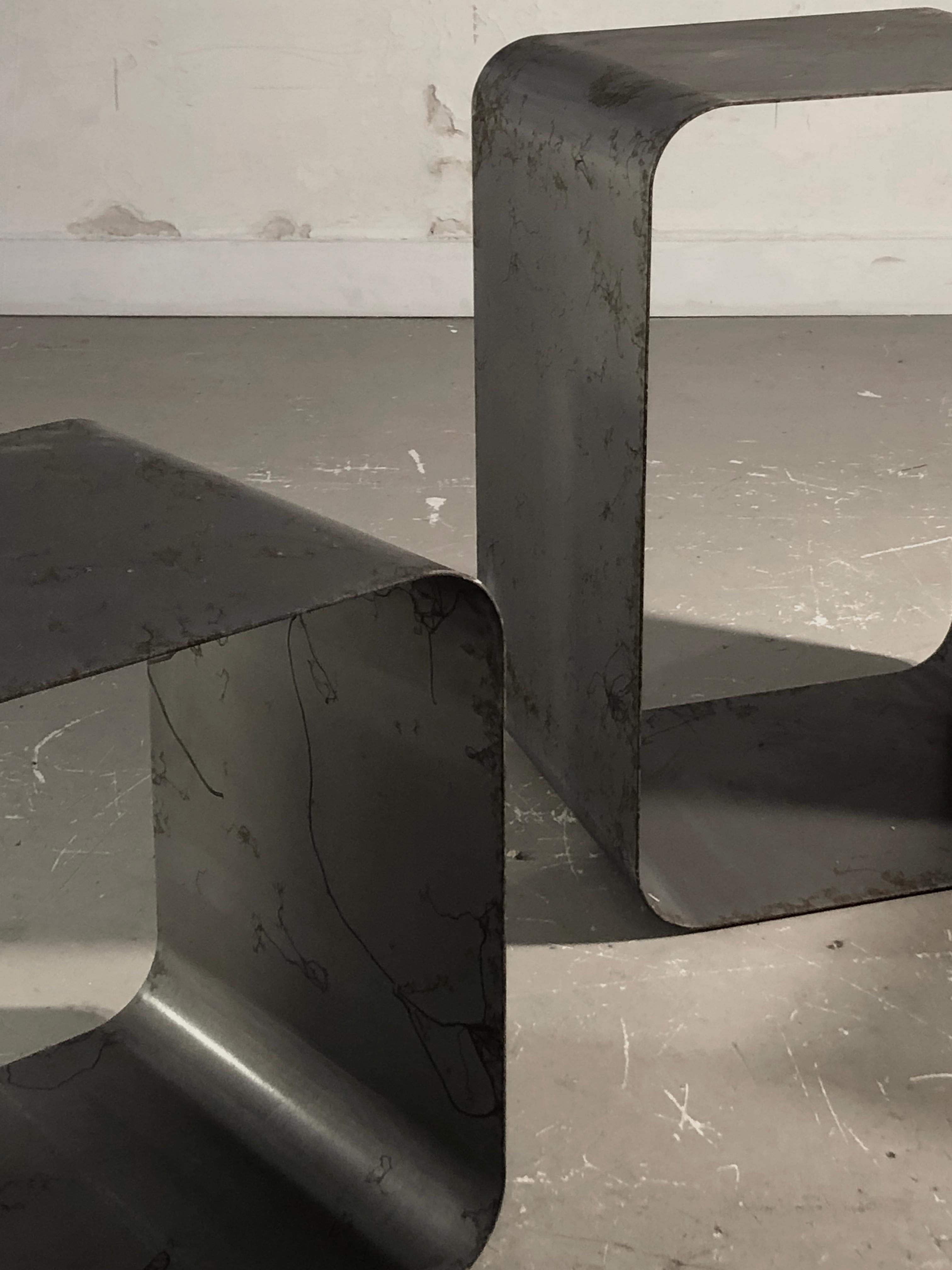 French A Set of 3 RADICAL POSTMODERN Side or COFFEE TABLES, by KAPPA, France 1970 For Sale