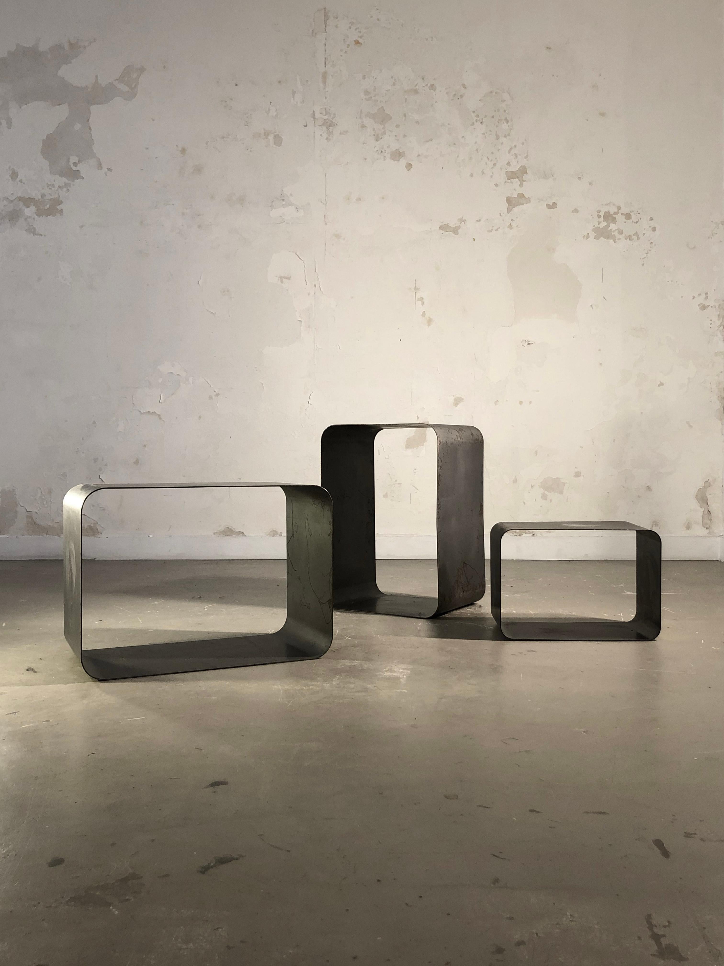 Late 20th Century A Set of 3 RADICAL POSTMODERN Side or COFFEE TABLES, by KAPPA, France 1970 For Sale