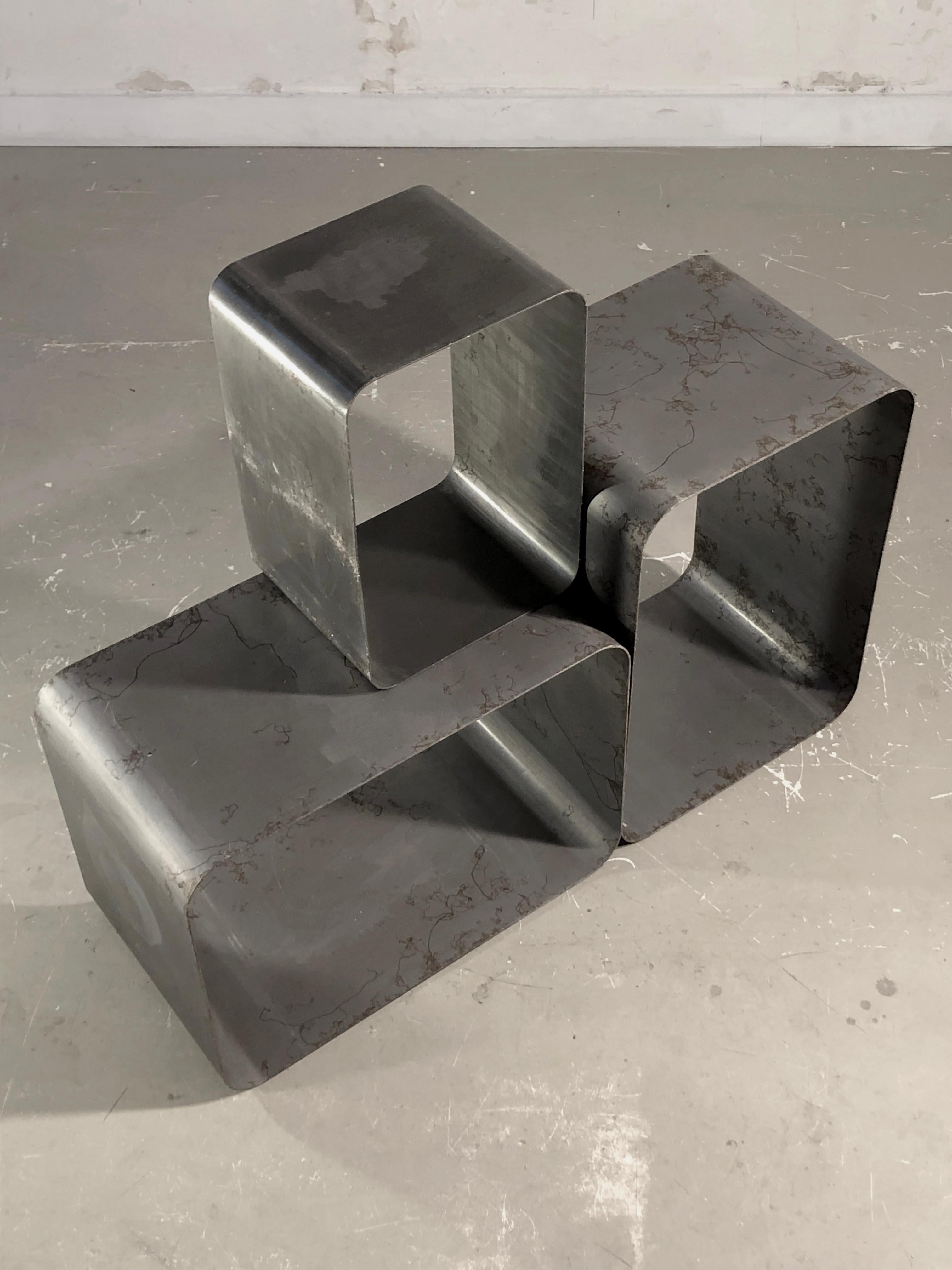 A Set of 3 RADICAL POSTMODERN Side or COFFEE TABLES, by KAPPA, France 1970 For Sale 1
