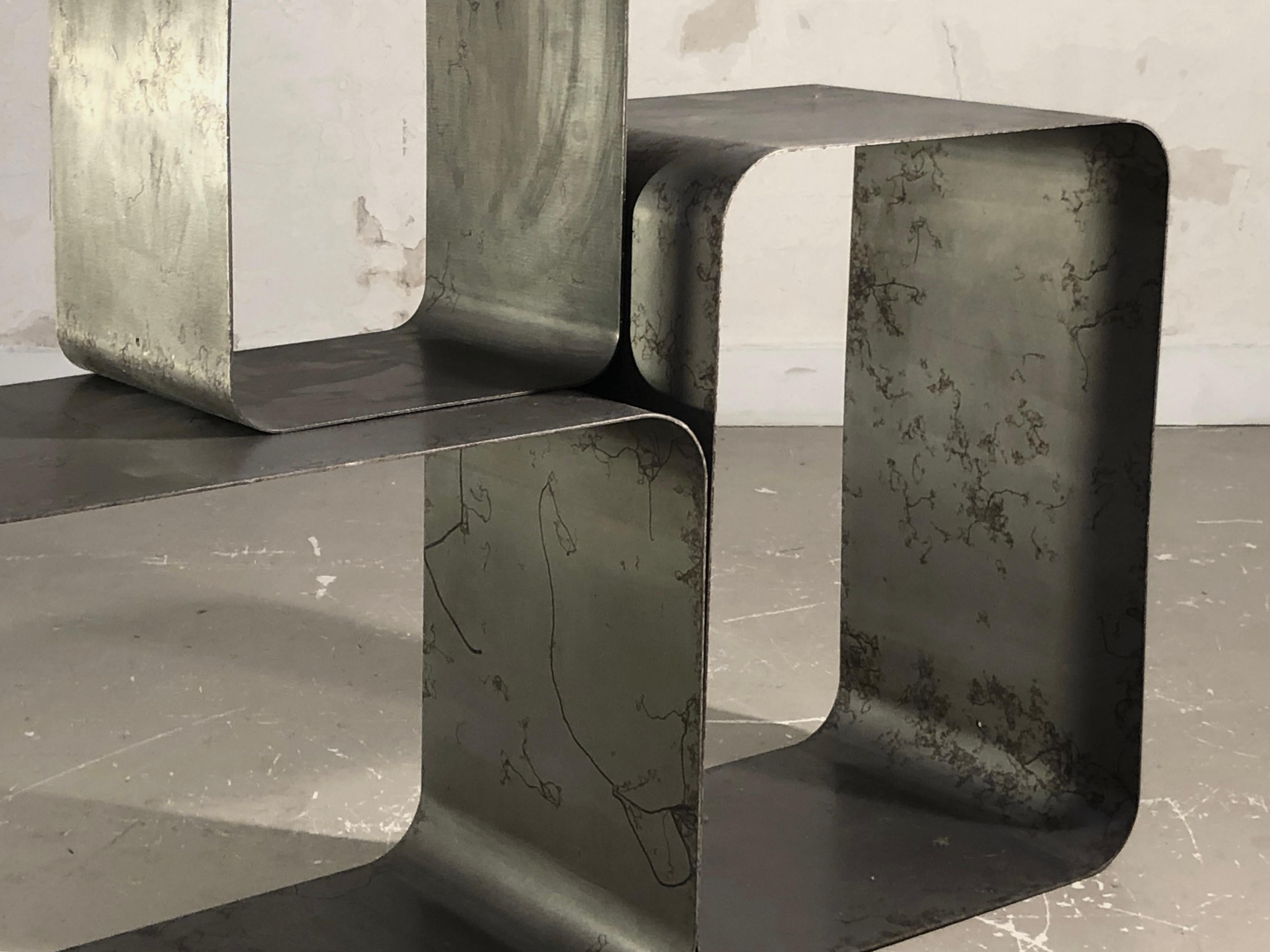 A Set of 3 RADICAL POSTMODERN Side or COFFEE TABLES, by KAPPA, France 1970 For Sale 2