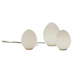 A set of 3 SPACE-AGE Post-Modern EGG LAMPS, by VIANNE, France 1970
