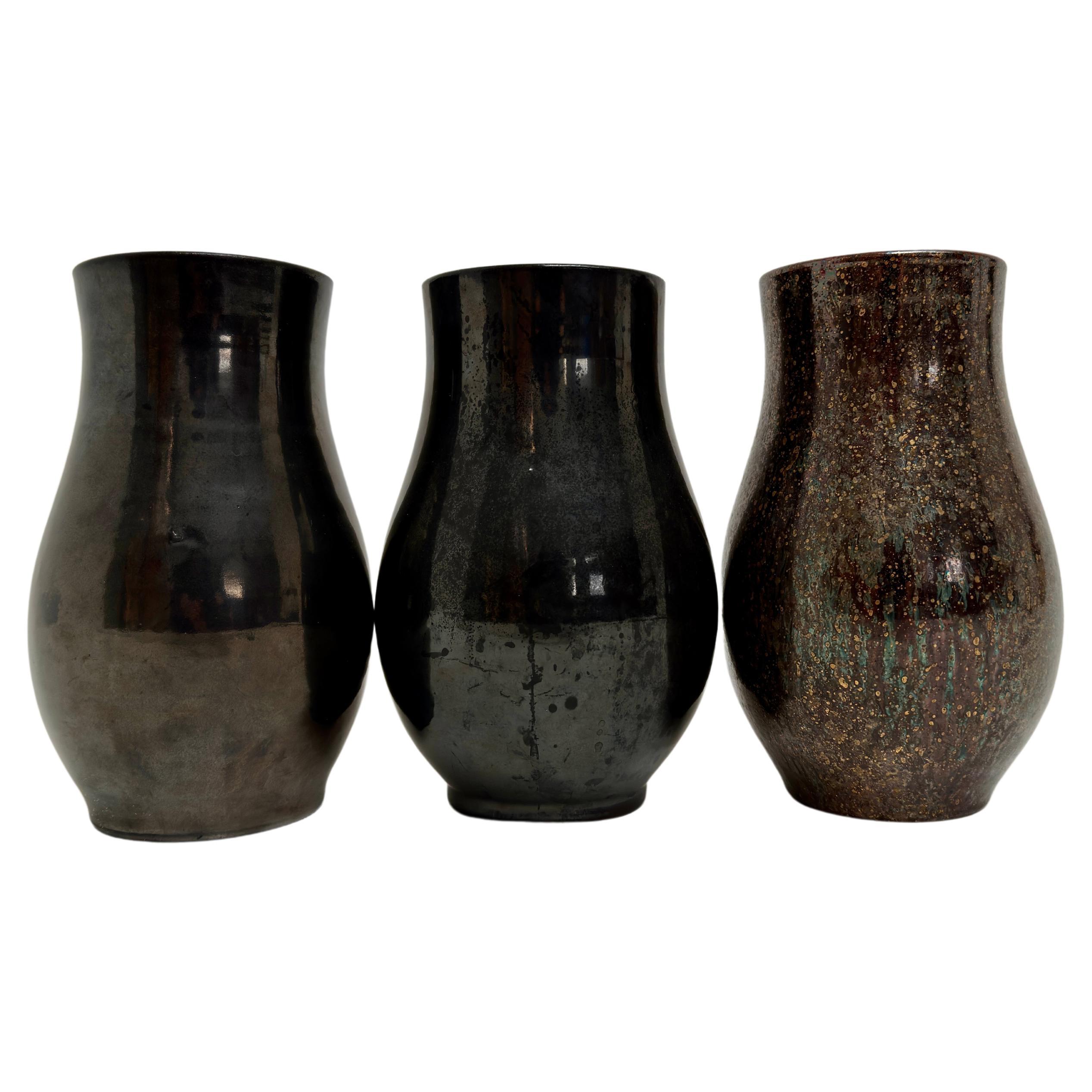 A Set of 3 Vases, Accolay, France c. 1960