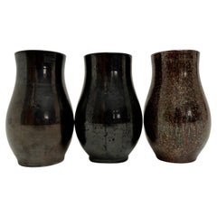 Vintage A Set of 3 Vases, Accolay, France c. 1960