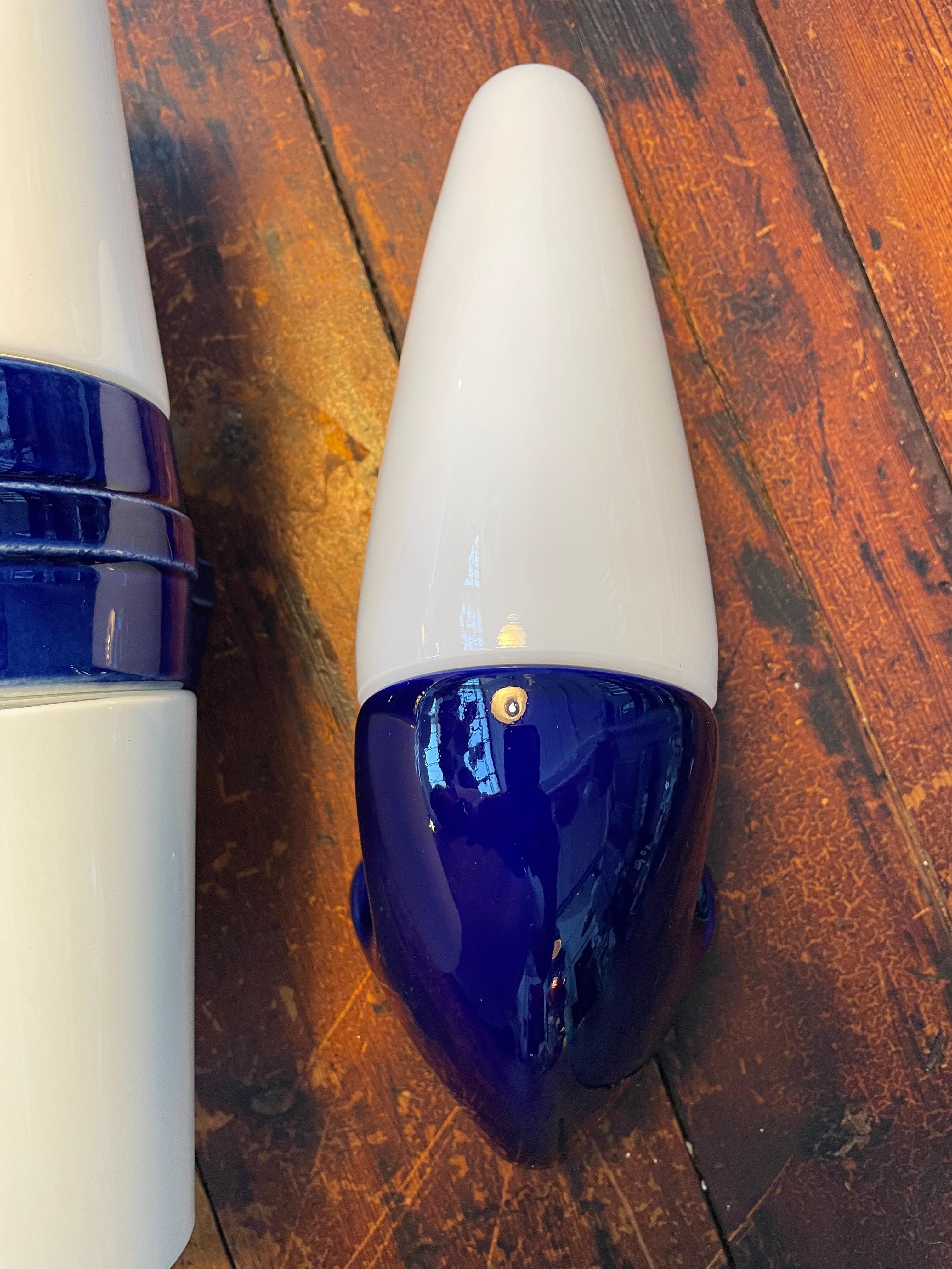 Mid-Century Modern A set Of 3 Vintage Ifö of Sweden Ceramic Bathroom Lamps For Sale