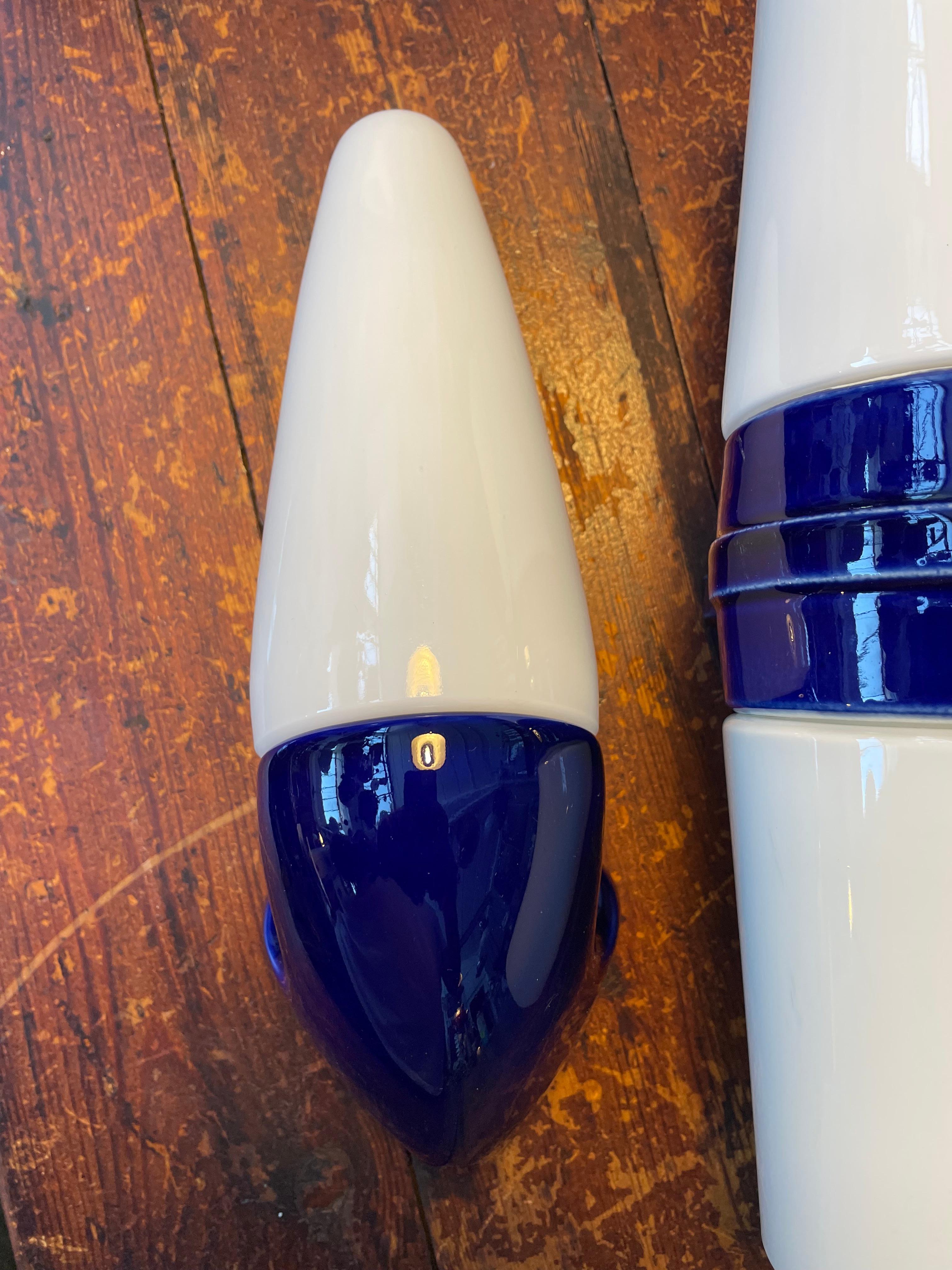 Swedish A set Of 3 Vintage Ifö of Sweden Ceramic Bathroom Lamps For Sale