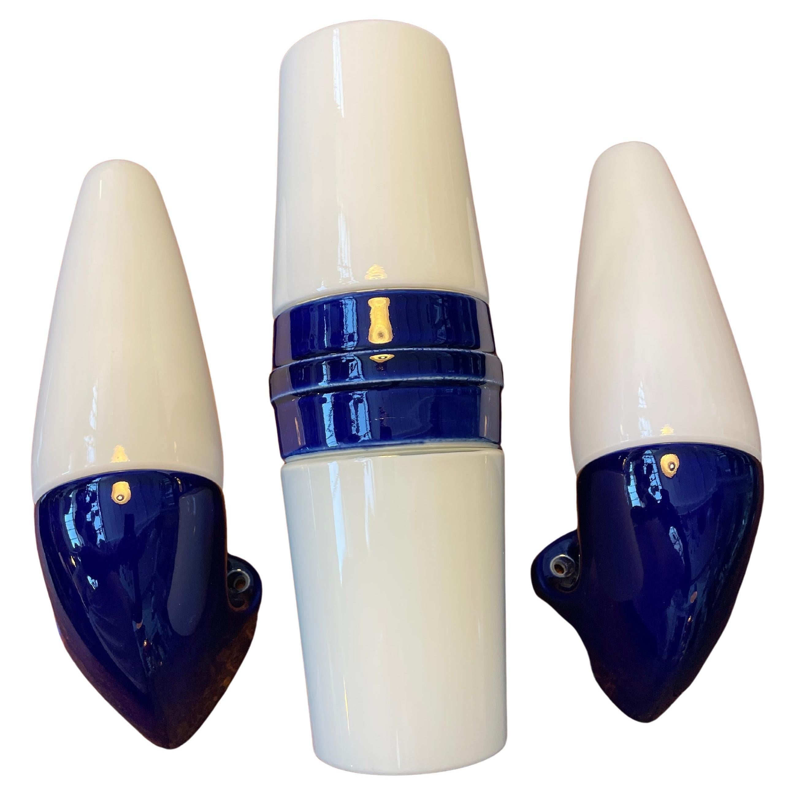 A set Of 3 Vintage Ifö of Sweden Ceramic Bathroom Lamps