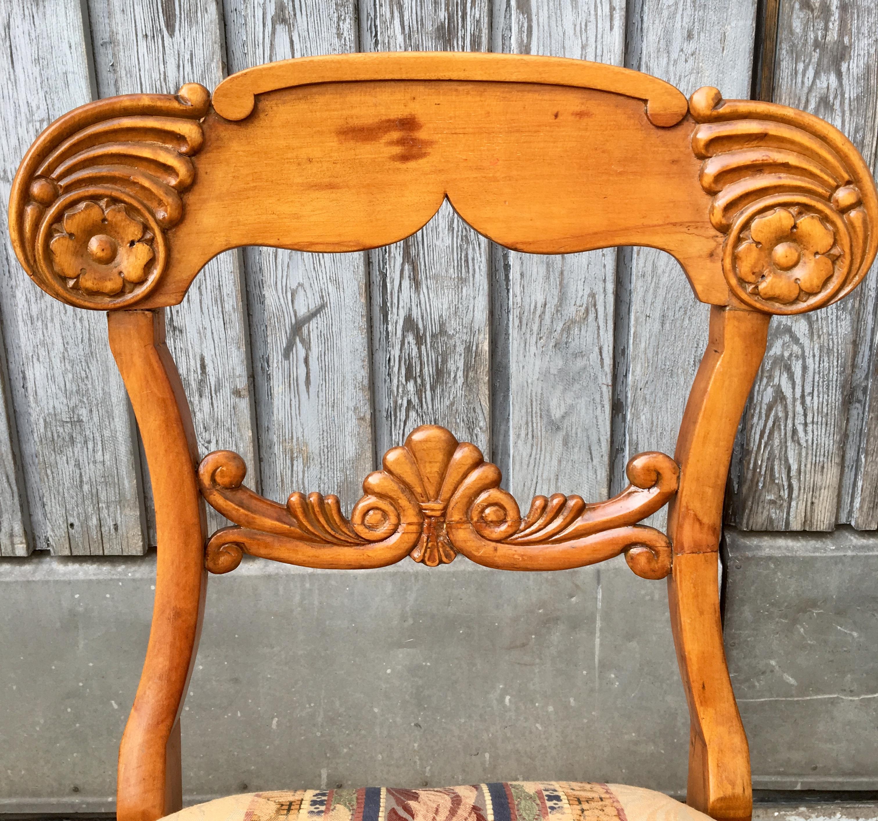 Set Of Four 19th Century Biedermeier Dining Room Chairs, Sweden For Sale 4