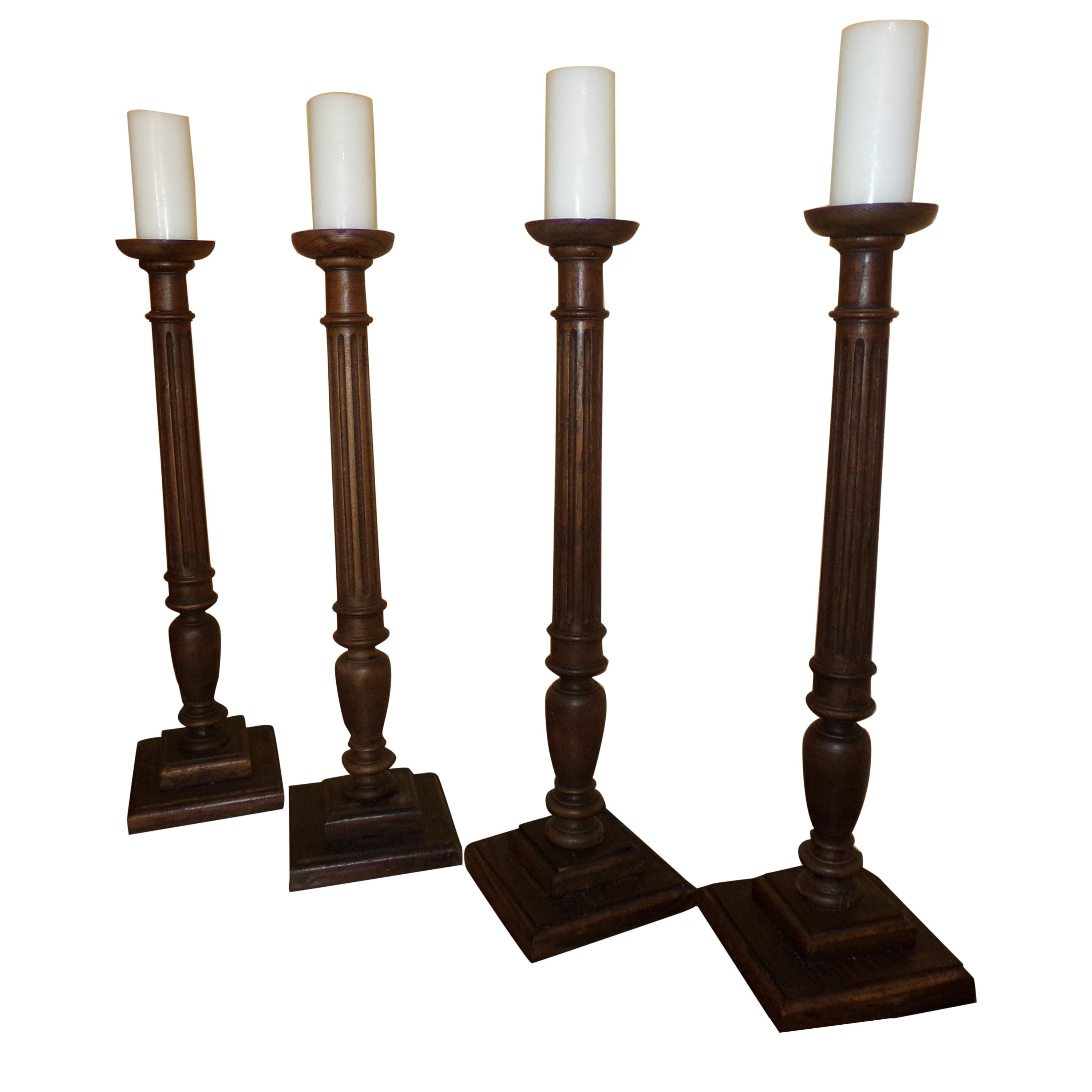 Set of 4 Candlesticks/ Torchers in the Louis XVI Style, circa 1890 For Sale