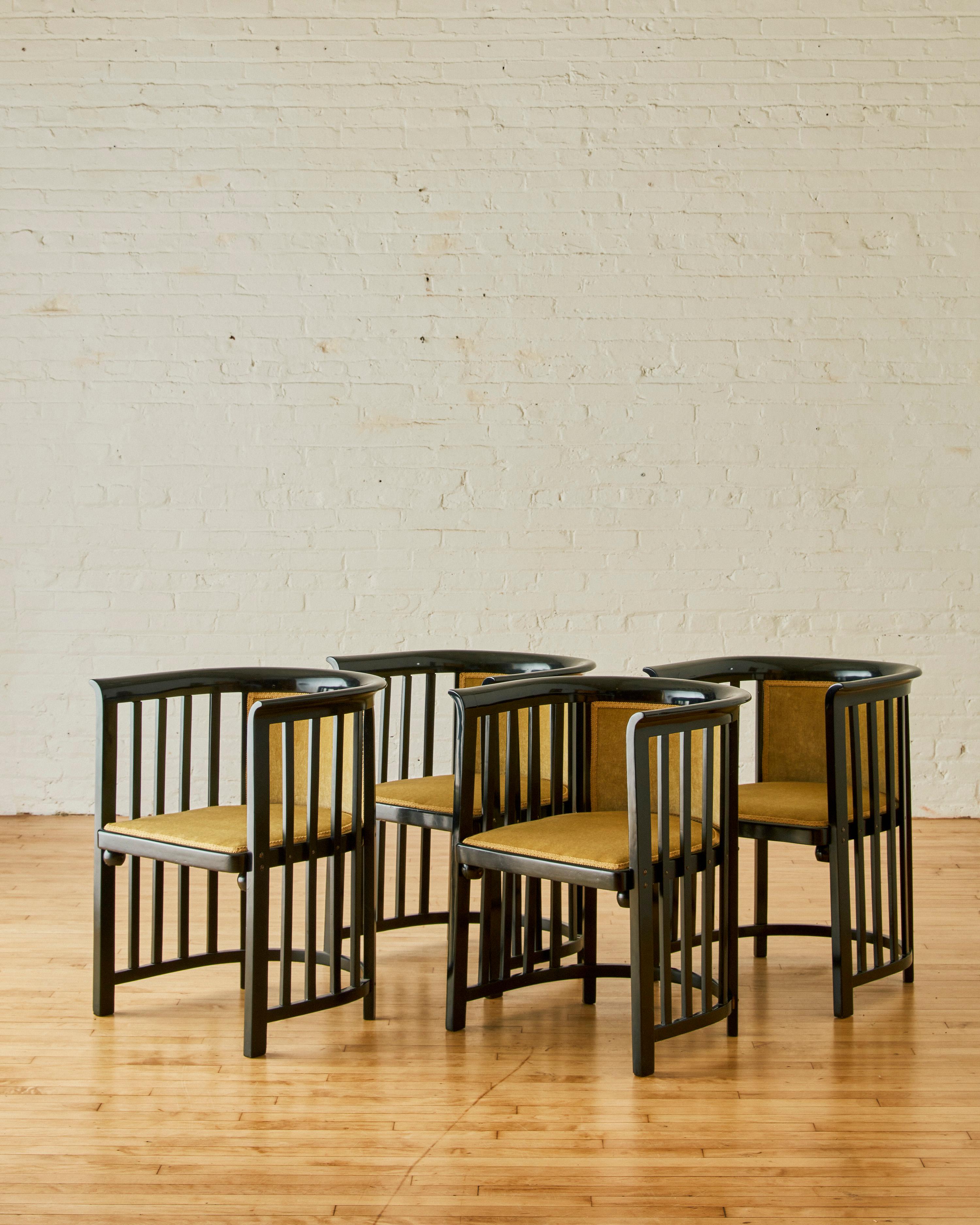 Mid-Century Modern A Set of 4 Bentwood Barrel Chairs by Josef Hoffman for J & J Kohn
