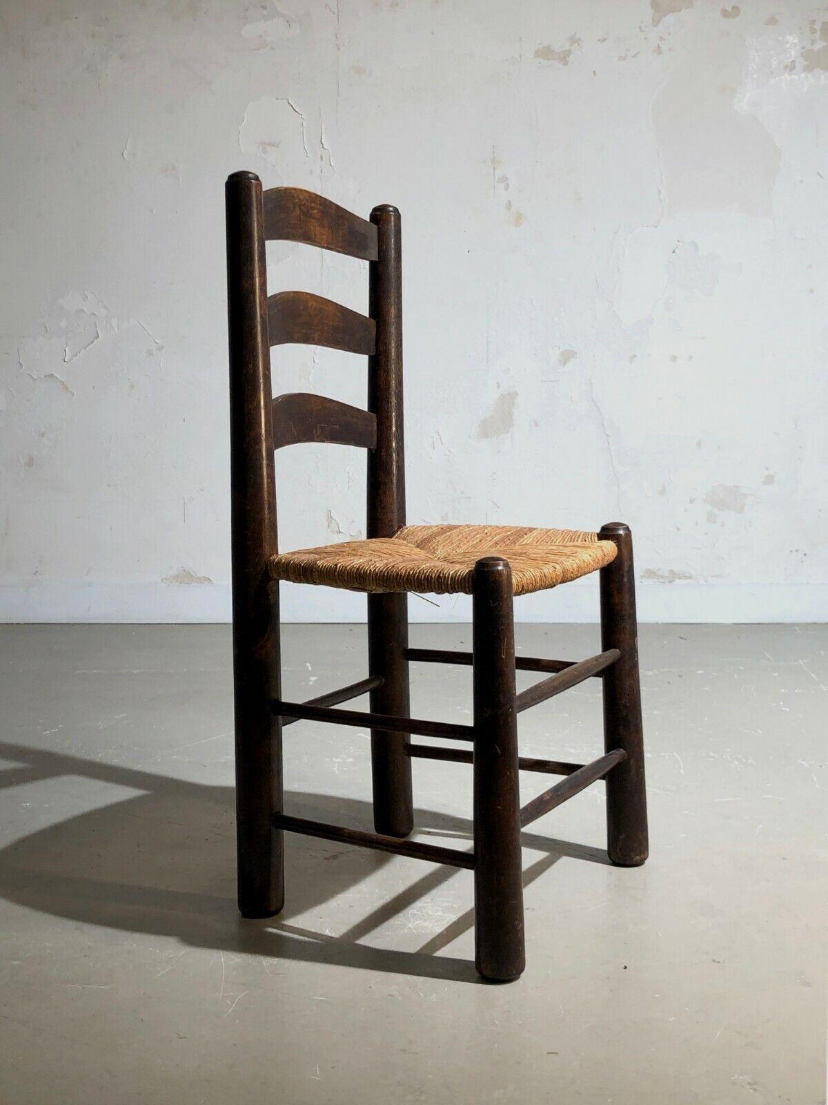 A Set of 4 BRUTALIST RUSTIC MODERN CHAIRS by GEORGES ROBERT, France 1960 For Sale 1