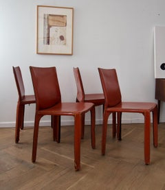 A Set of 4 CAB 412/413 Chairs Designed by Mario Bellini for Cassina
