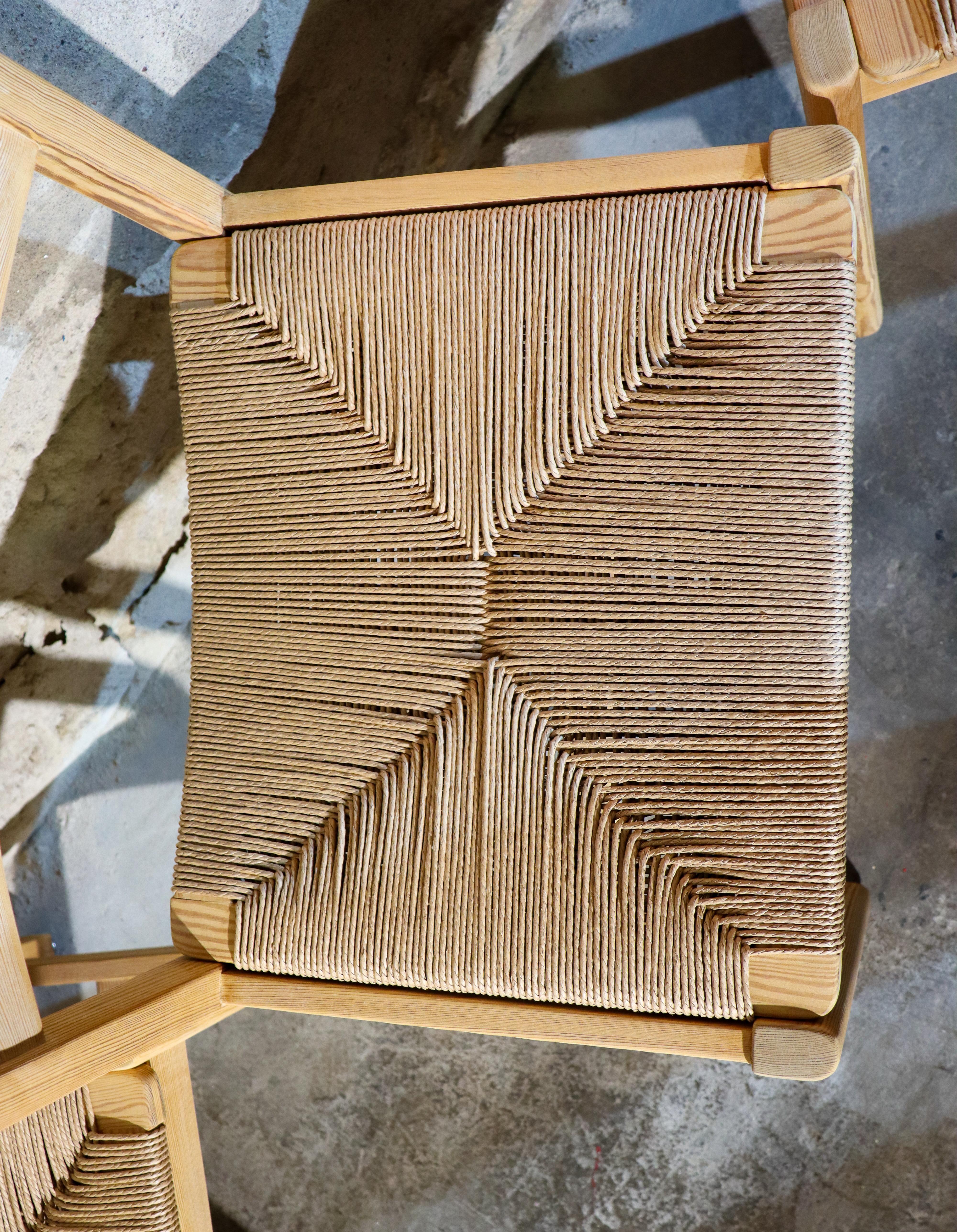 Ensemble de 4 chaises de salle à manger danoises en pin - Borgensen 