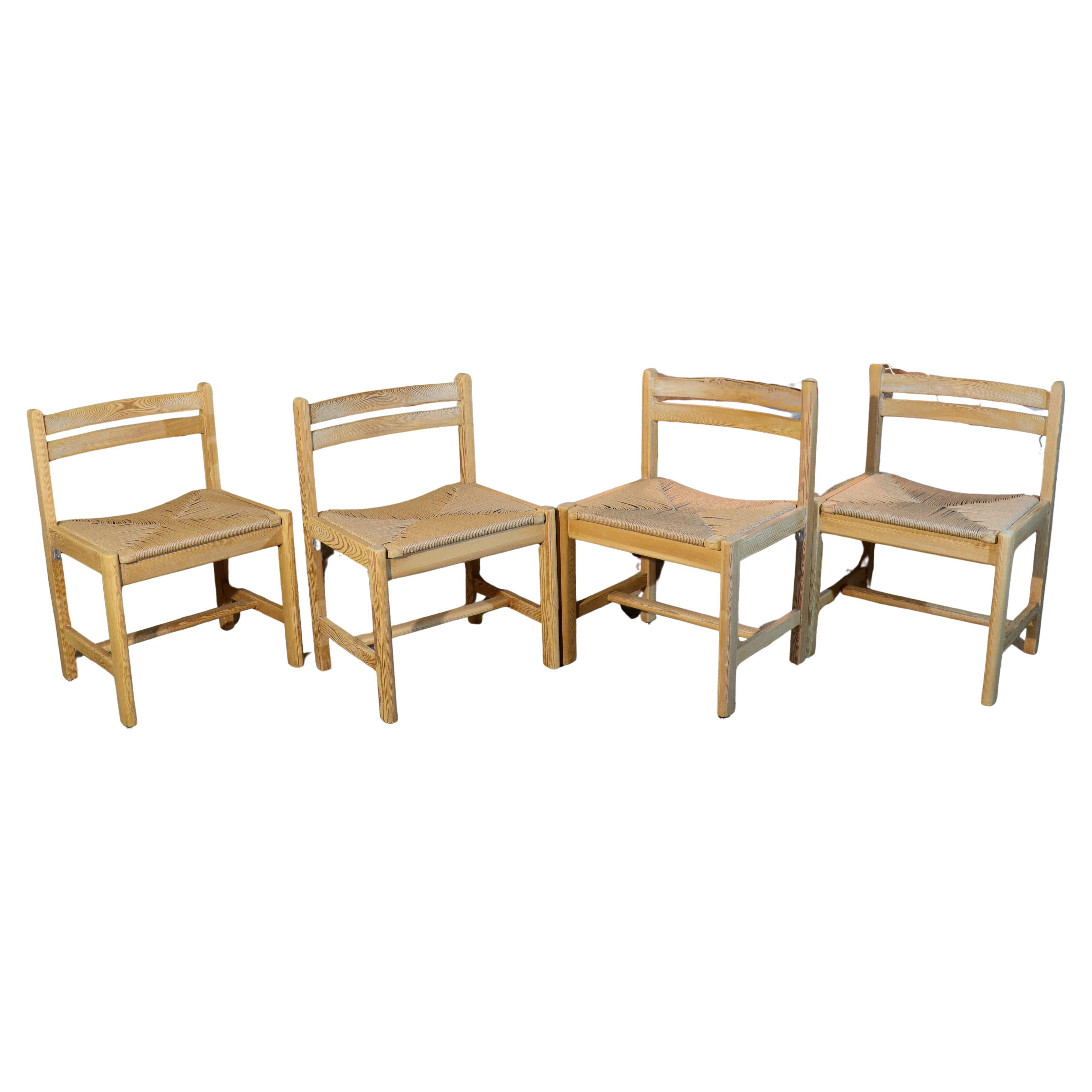 Ensemble de 4 chaises de salle à manger danoises en pin - Borgensen "Asserbo"