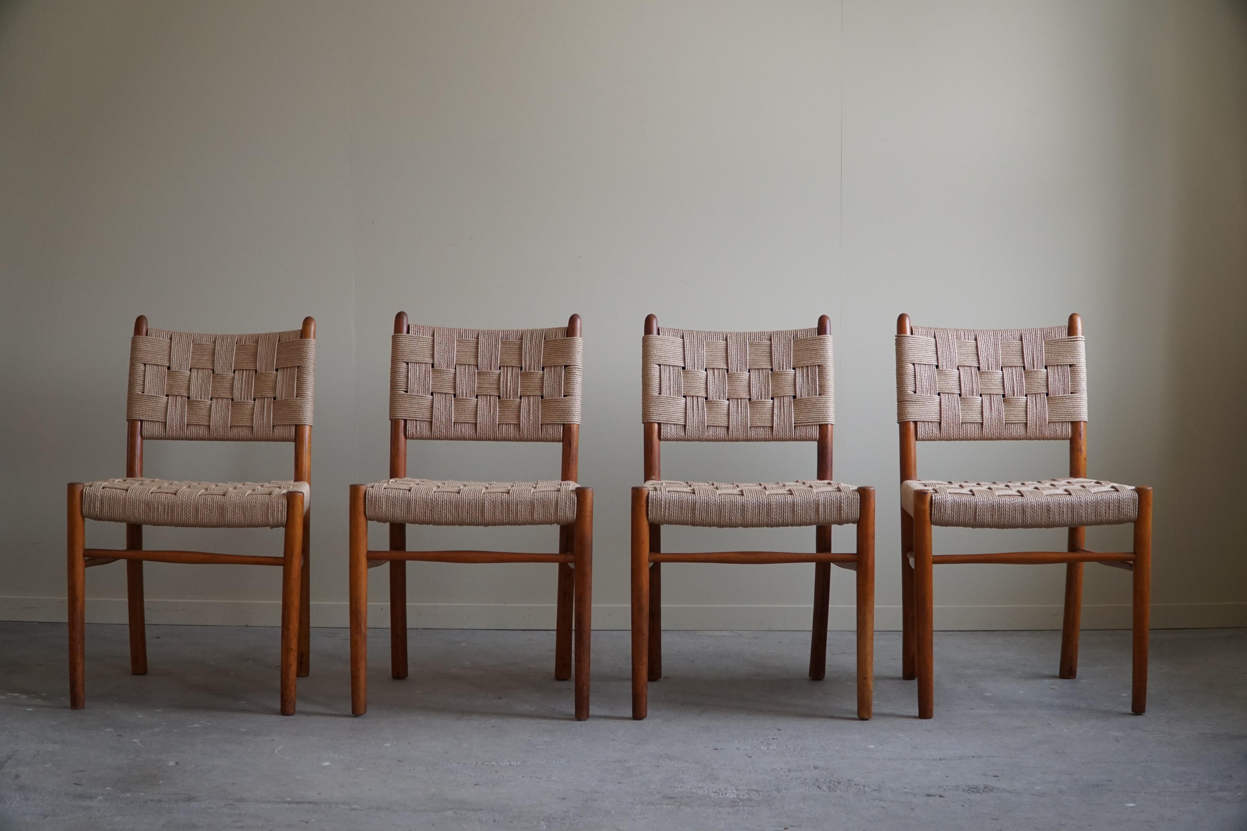 A Set of 4 Dining Chairs By Karl Schrøder for Fritz Hansen, 