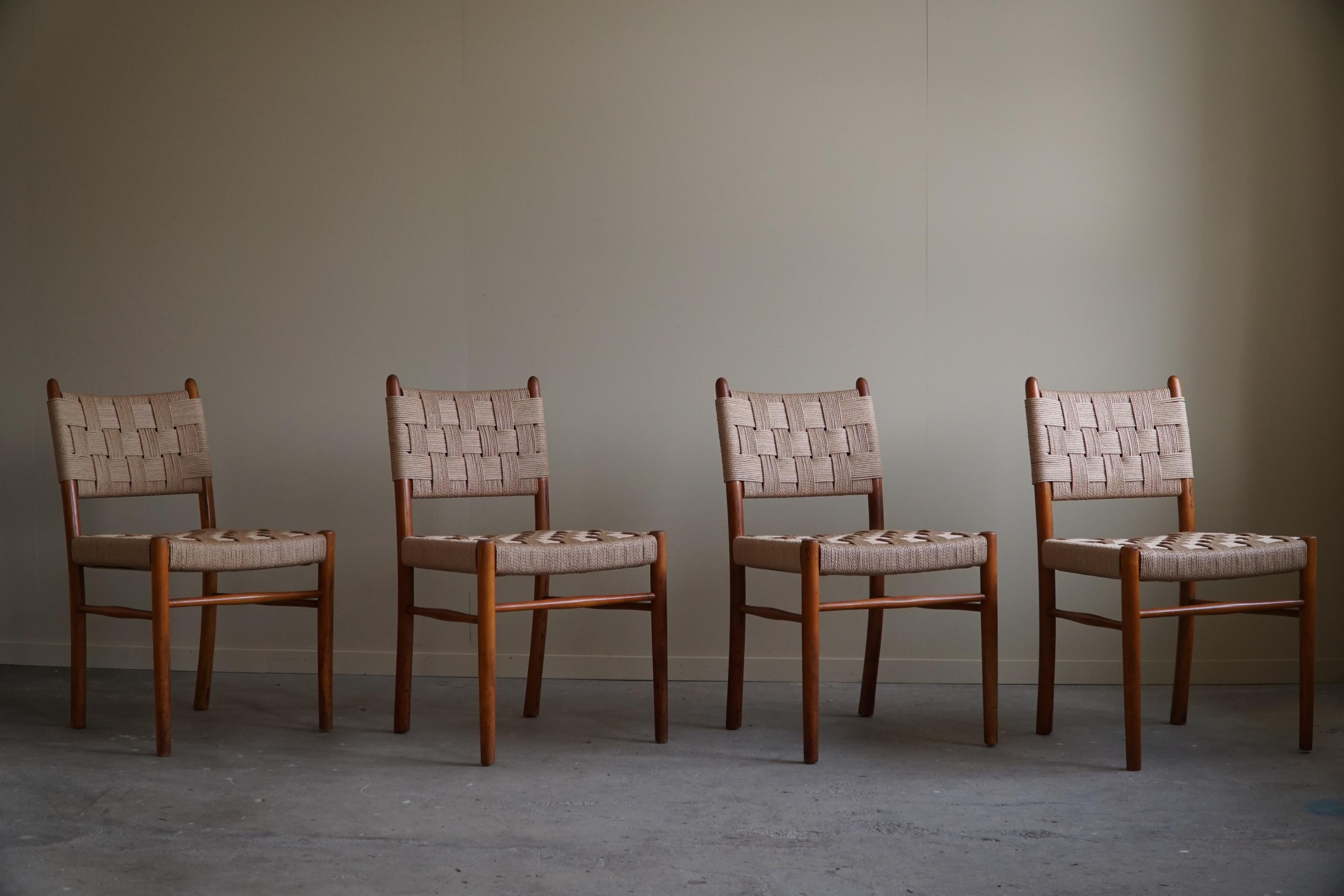 20th Century A Set of 4 Dining Chairs By Karl Schrøder for Fritz Hansen, 