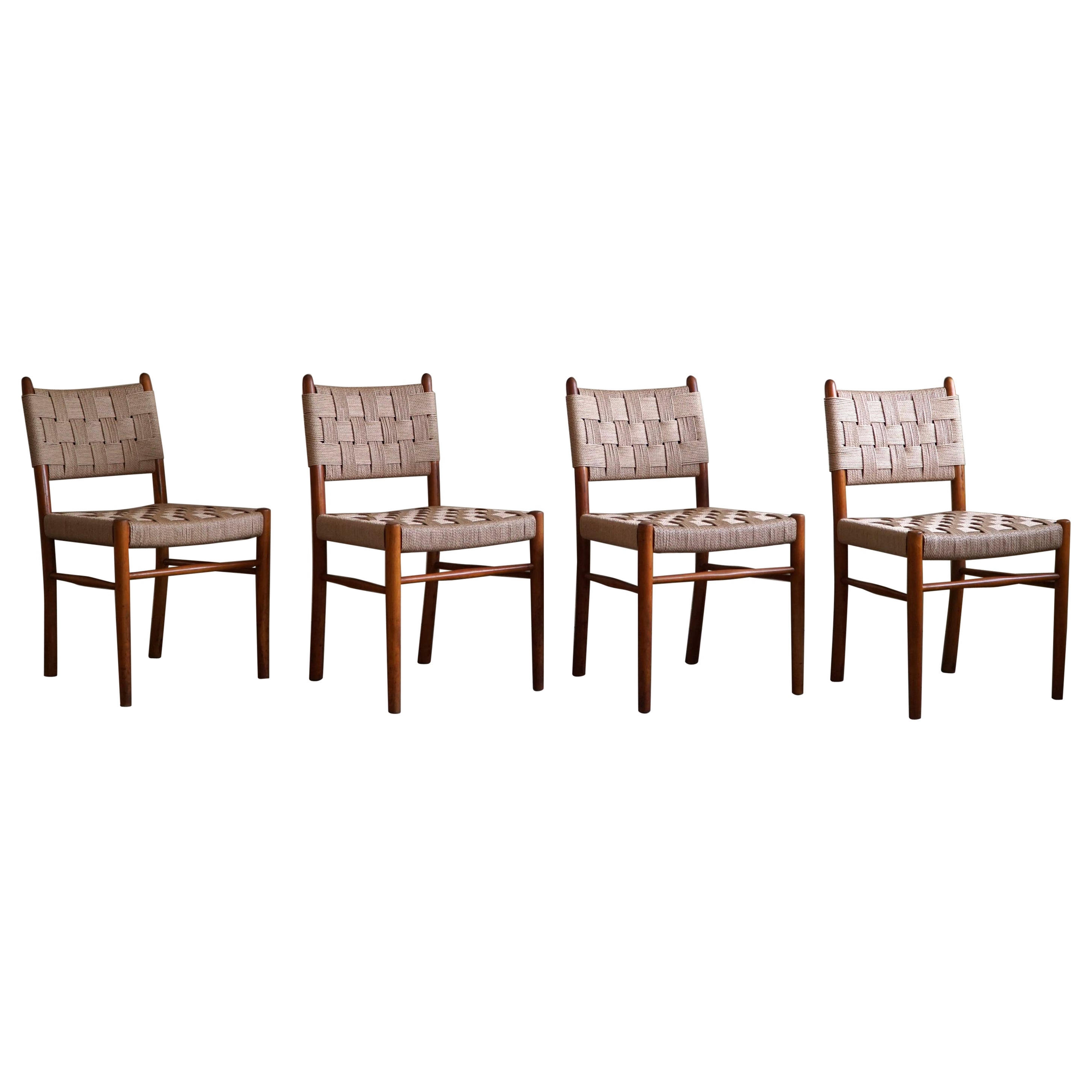 A Set of 4 Dining Chairs By Karl Schrøder for Fritz Hansen, "Model 1572", 1930s