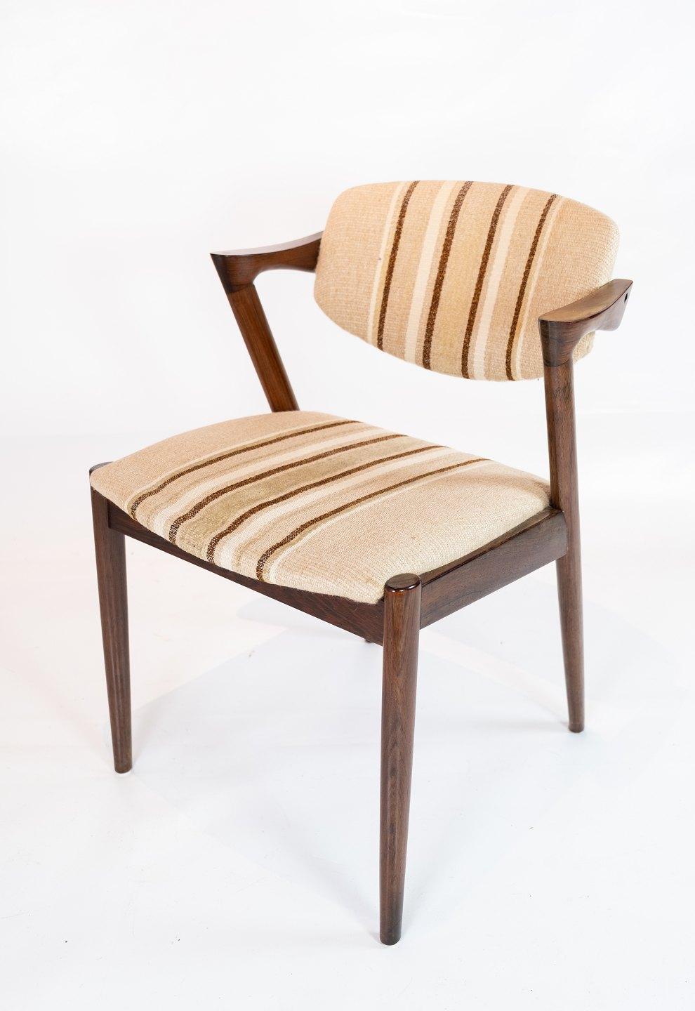 Danish Set of 4 Dining Chairs, Model 42, Designed by Kai Kristiansen, 1960s