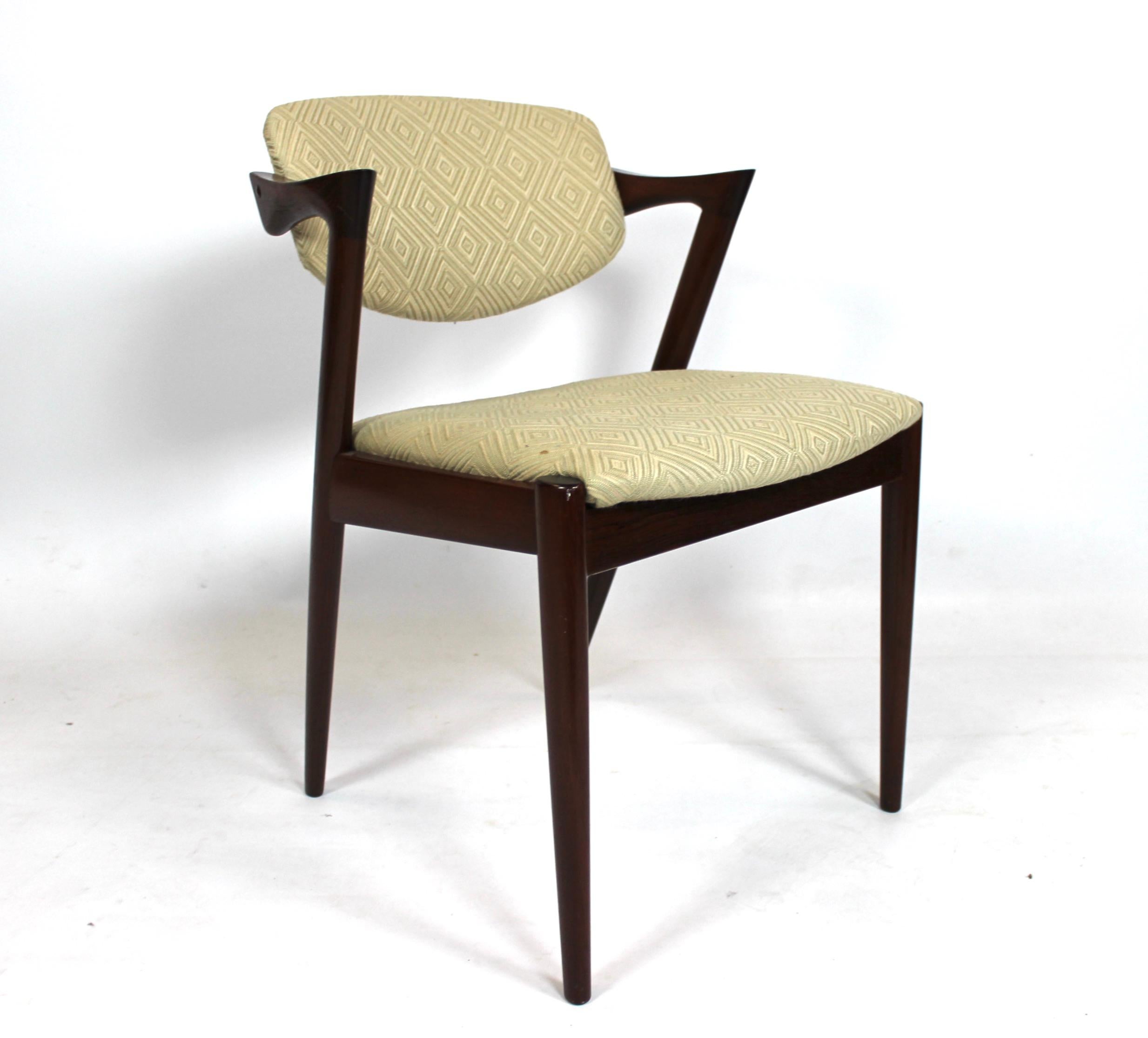 Mid-20th Century Set of 4 Dining Chairs, Model 42, Designed by Kai Kristiansen, 1960s