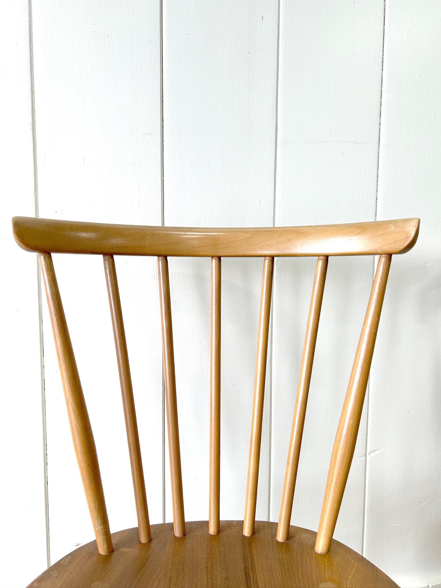 A Set of 4 Ercol Stick Back or Windsor Chairs For Sale 4