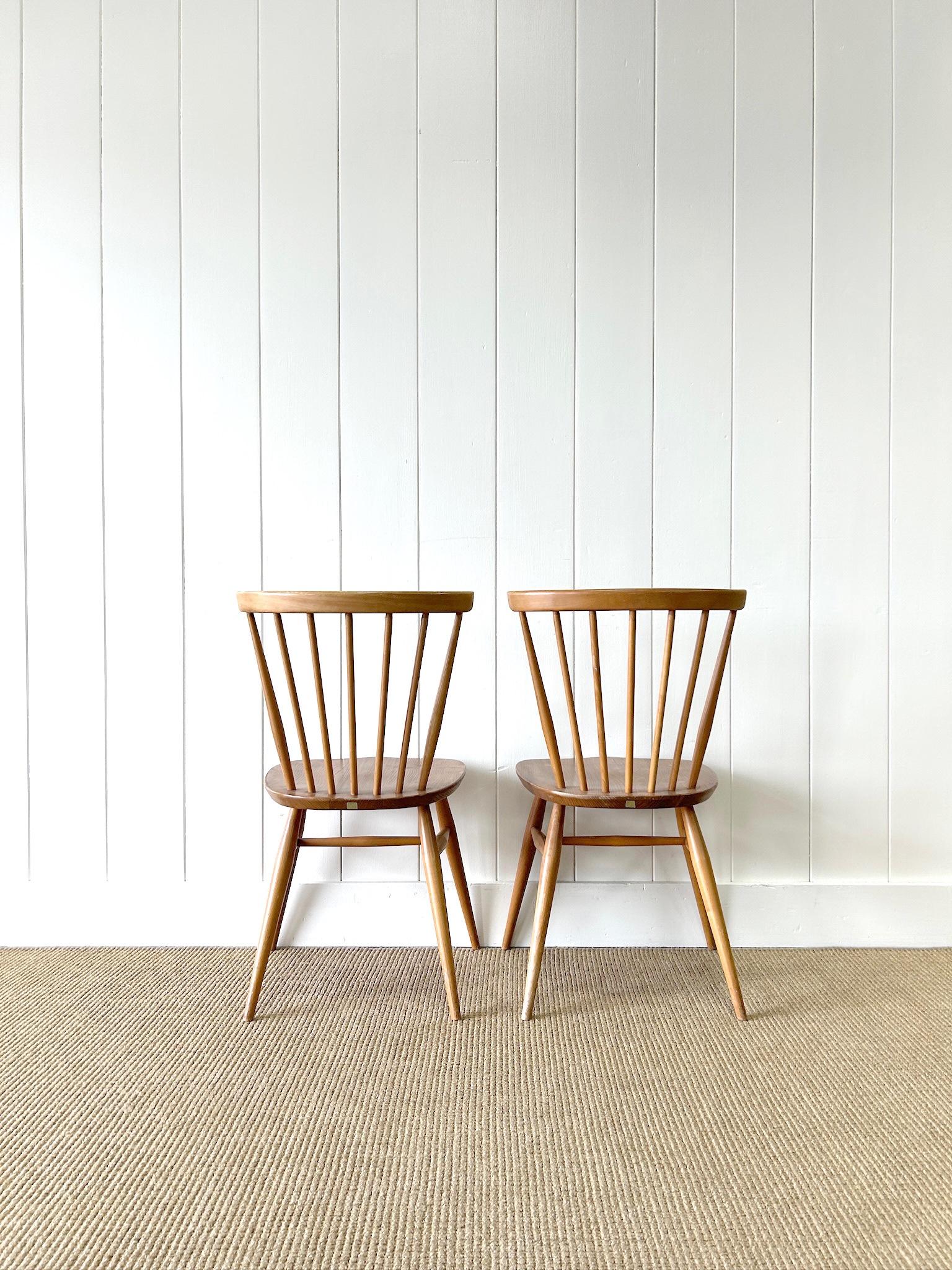 A Set of 4 Ercol Stick Back or Windsor Chairs For Sale 1
