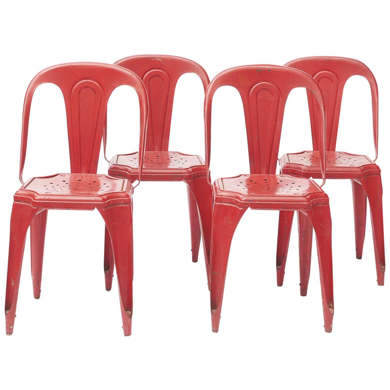 Set of 4 French Tolix Chairs