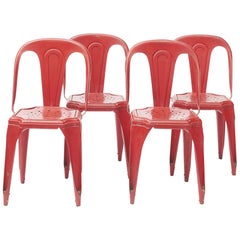 Ensemble de 4 chaises Tolix françaises