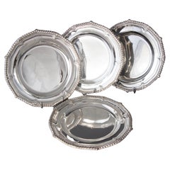 Set of 4 George III Silver Dinner Plates, London 1814/16 by Paul Storr