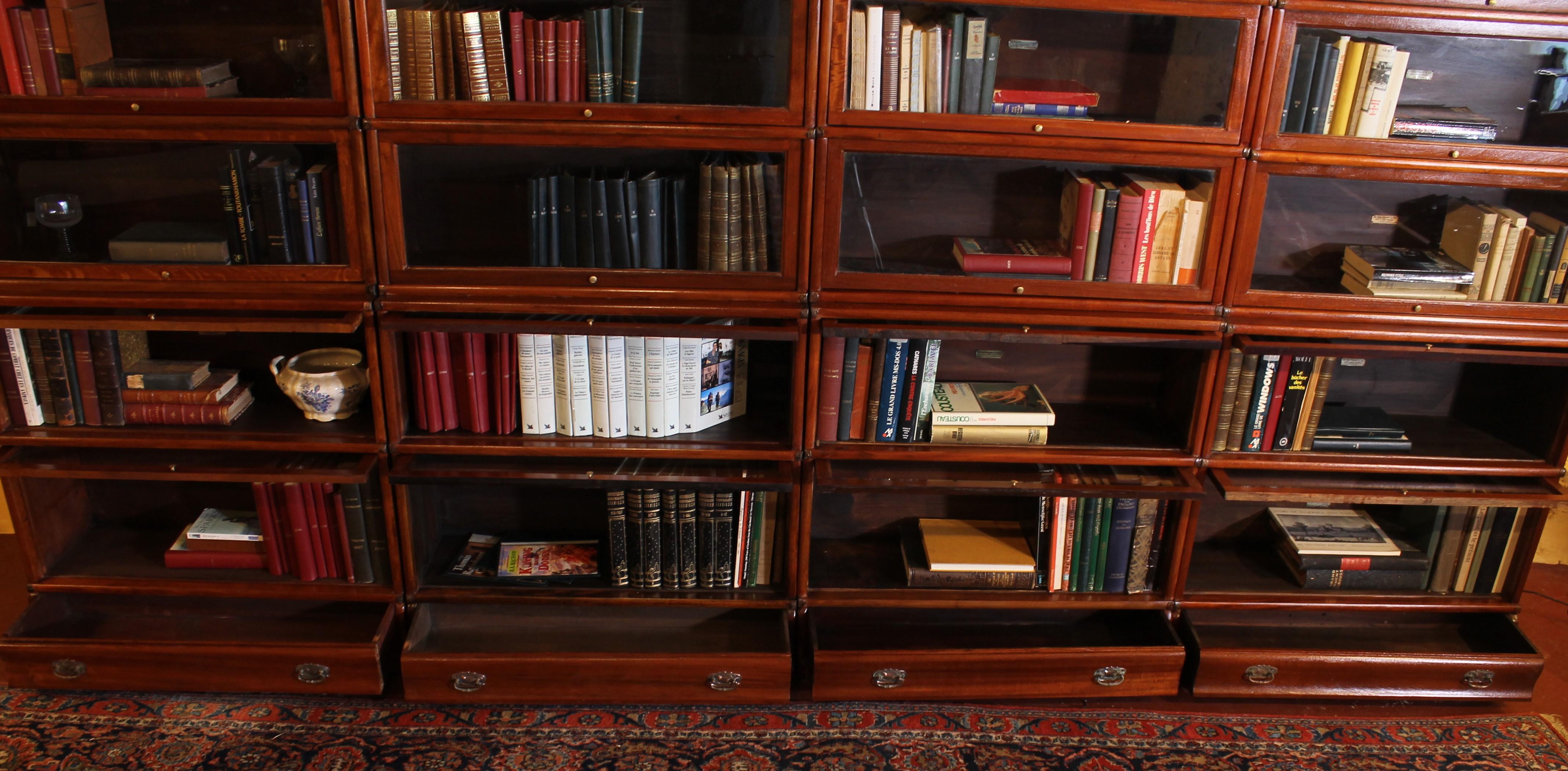 A Set Of 4 Globe Wernicke Bookcases In Mahogany-19th Century For Sale 9