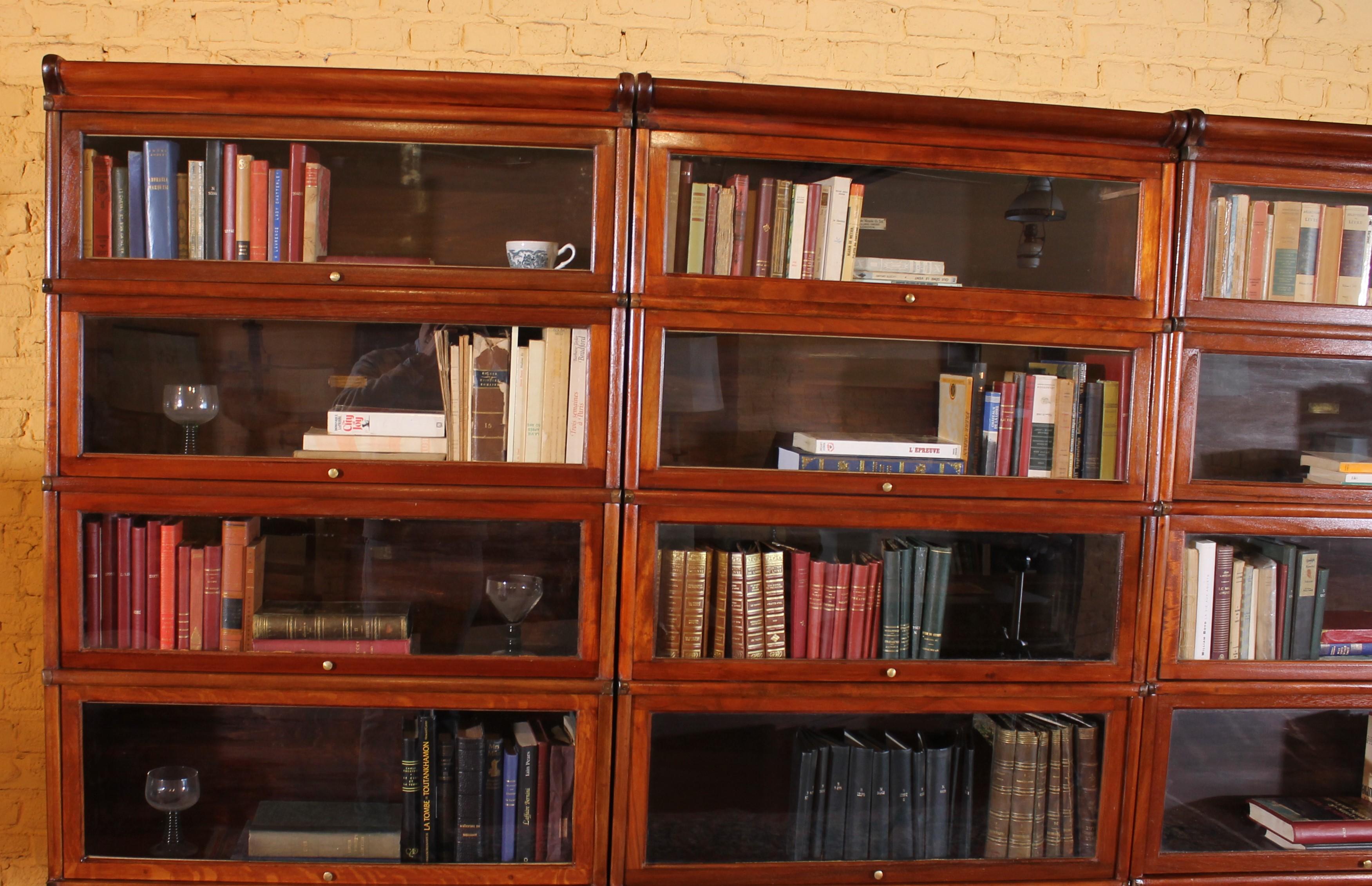 A Set Of 4 Globe Wernicke Bookcases In Mahogany-19th Century For Sale 2