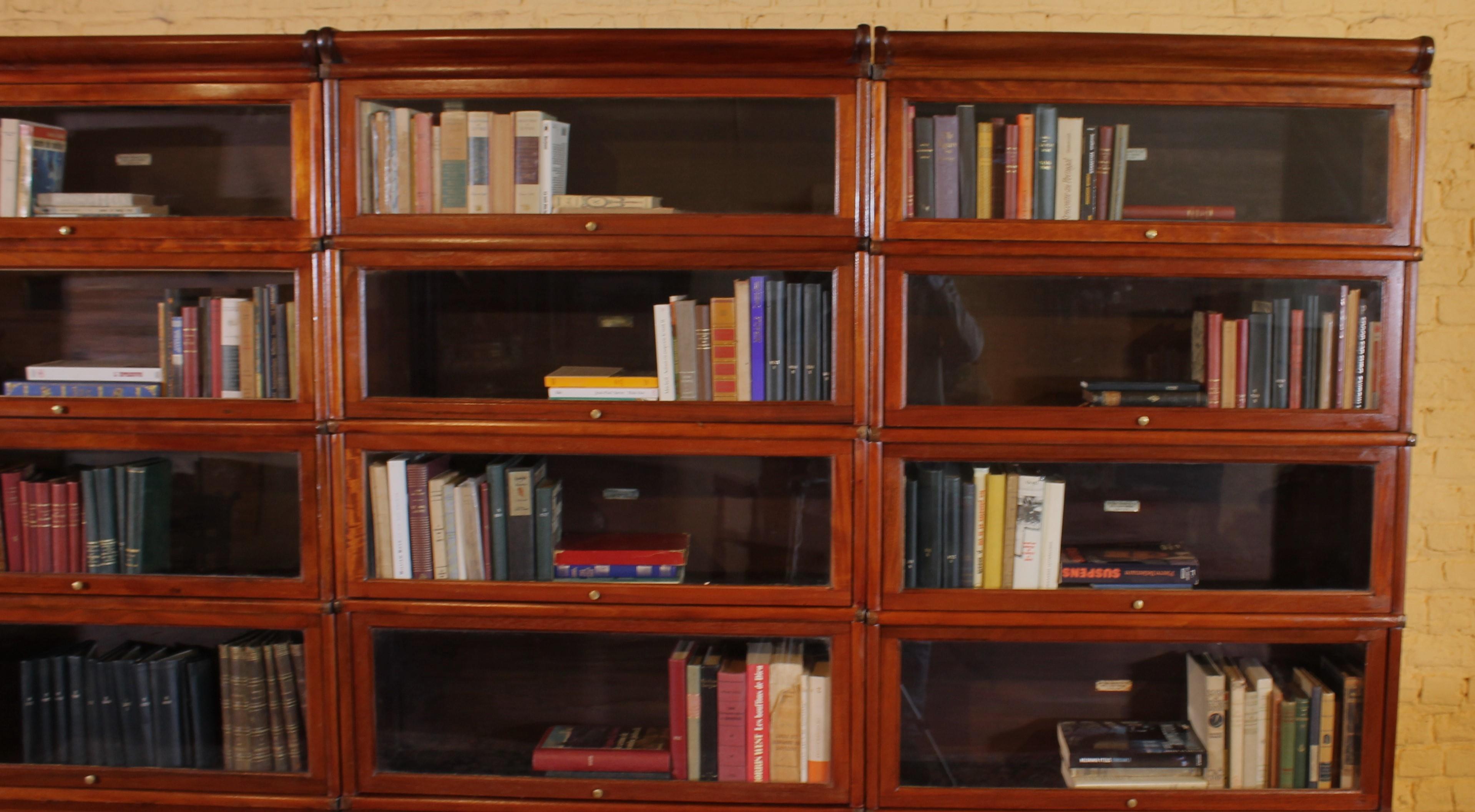 A Set Of 4 Globe Wernicke Bookcases In Mahogany-19th Century For Sale 3
